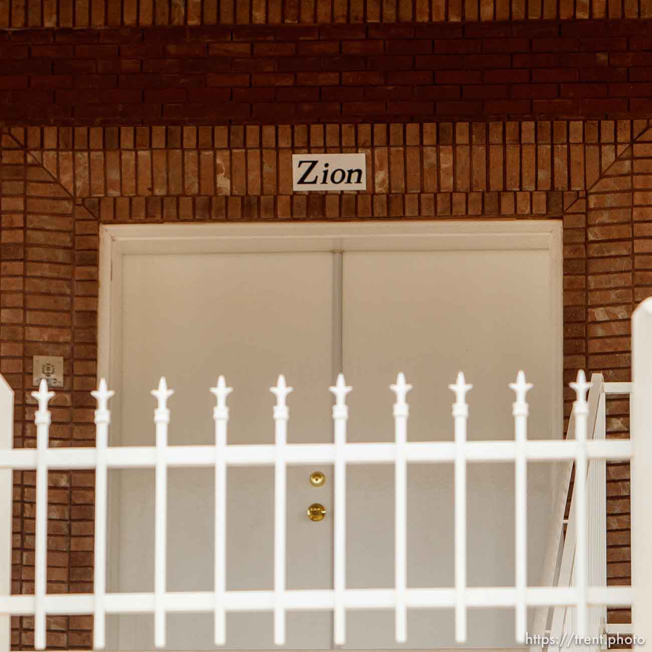 zion over door, Friday November 30, 2012. warren jeffs home