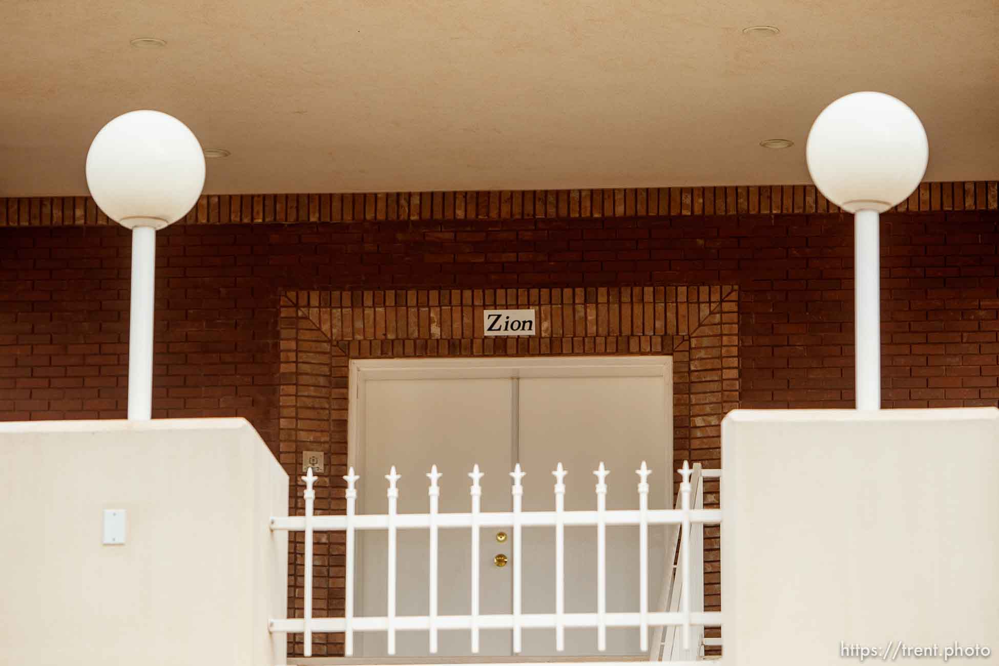 zion over door, Friday November 30, 2012. warren jeffs home