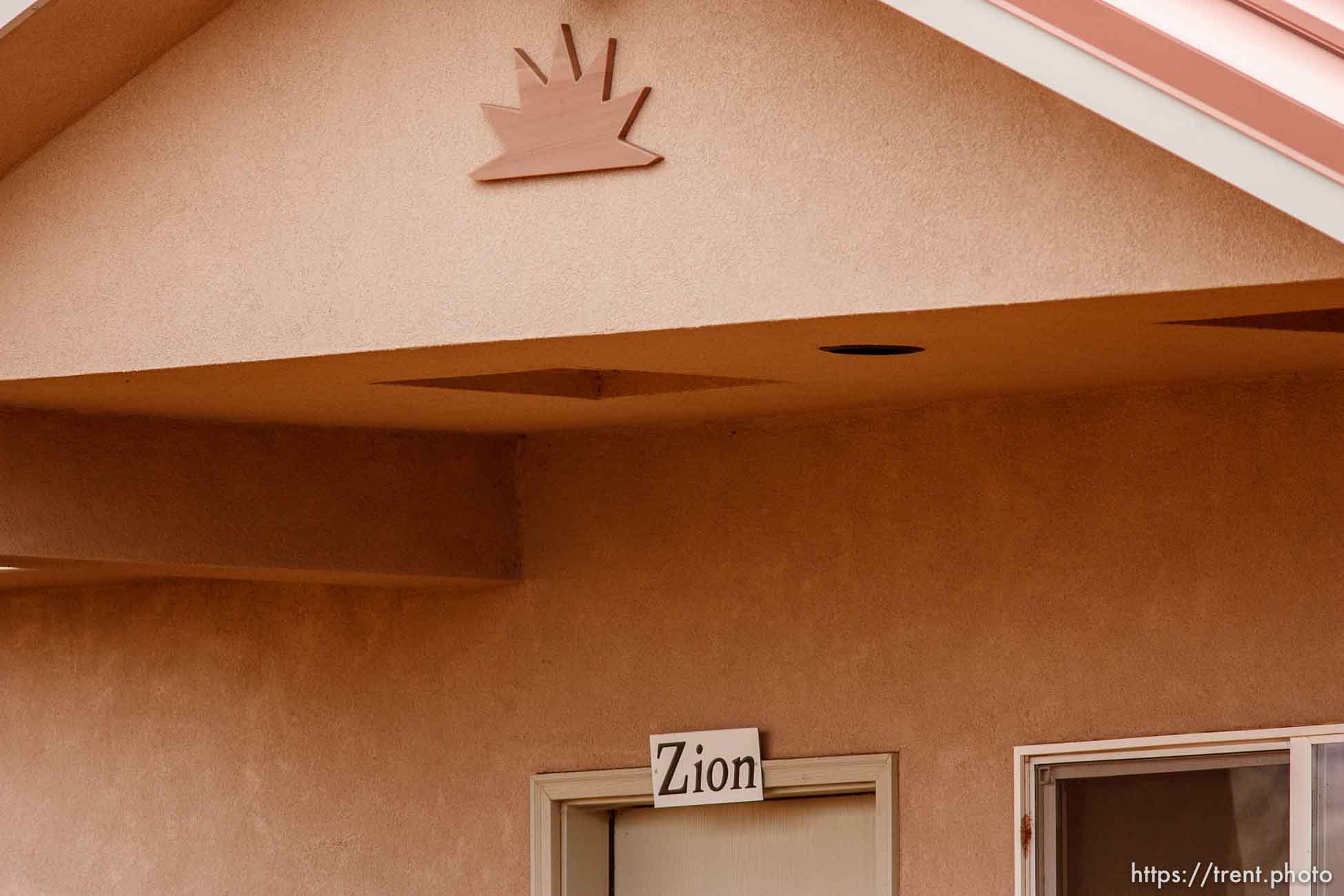 Zion sign over door, Friday November 30, 2012.