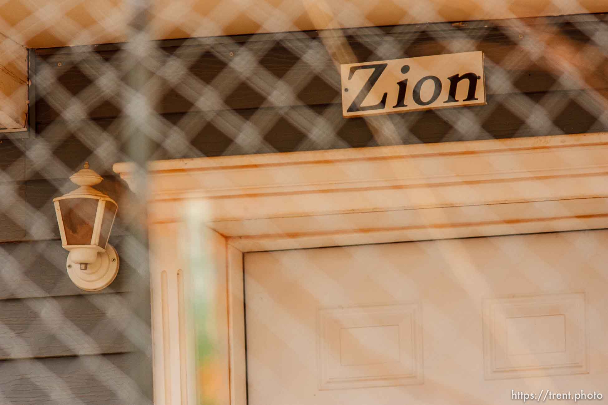 Zion sign over door, Friday November 30, 2012.