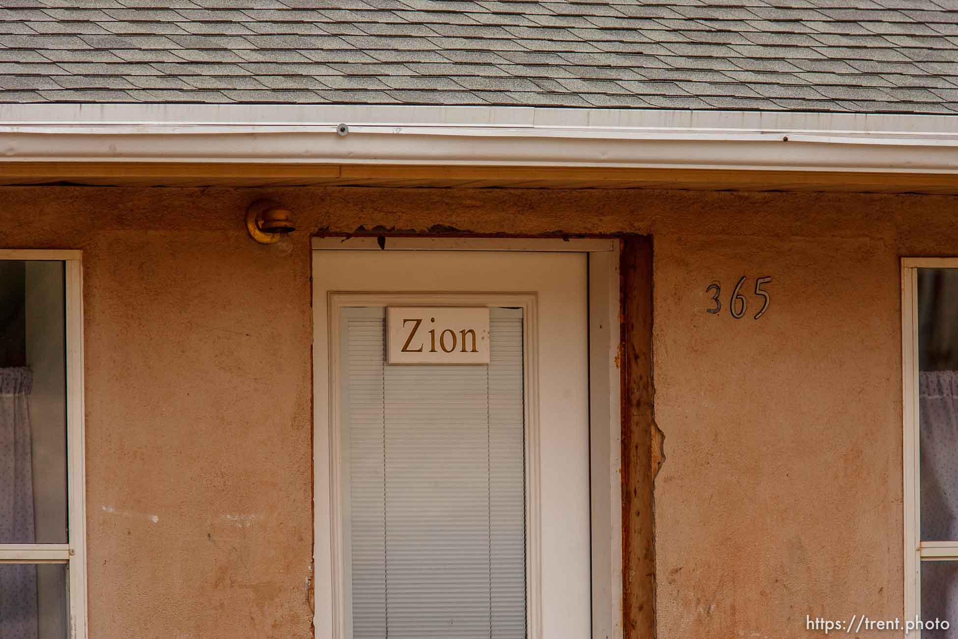 Zion sign over door, Friday November 30, 2012.