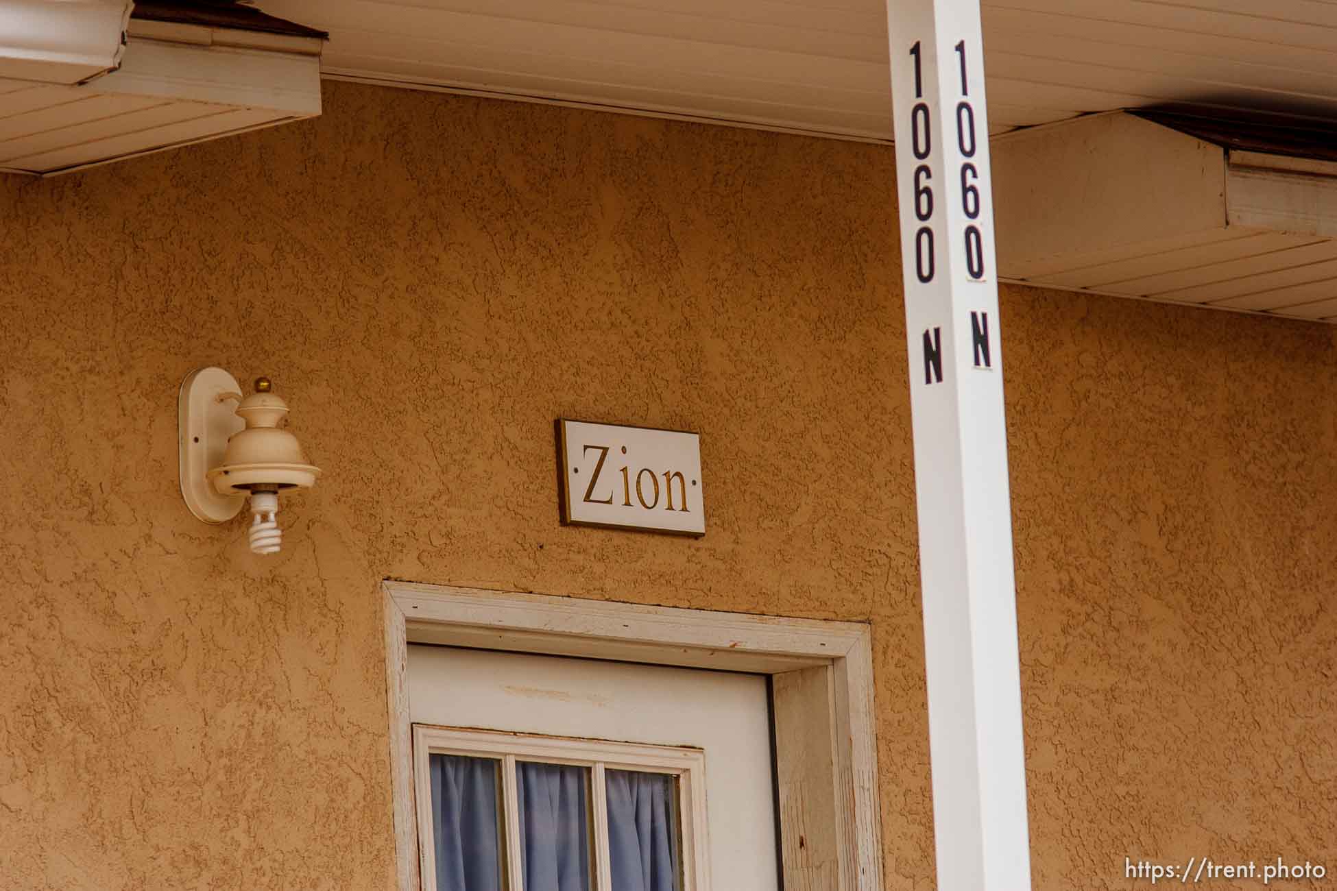 Zion sign over door, Friday November 30, 2012.