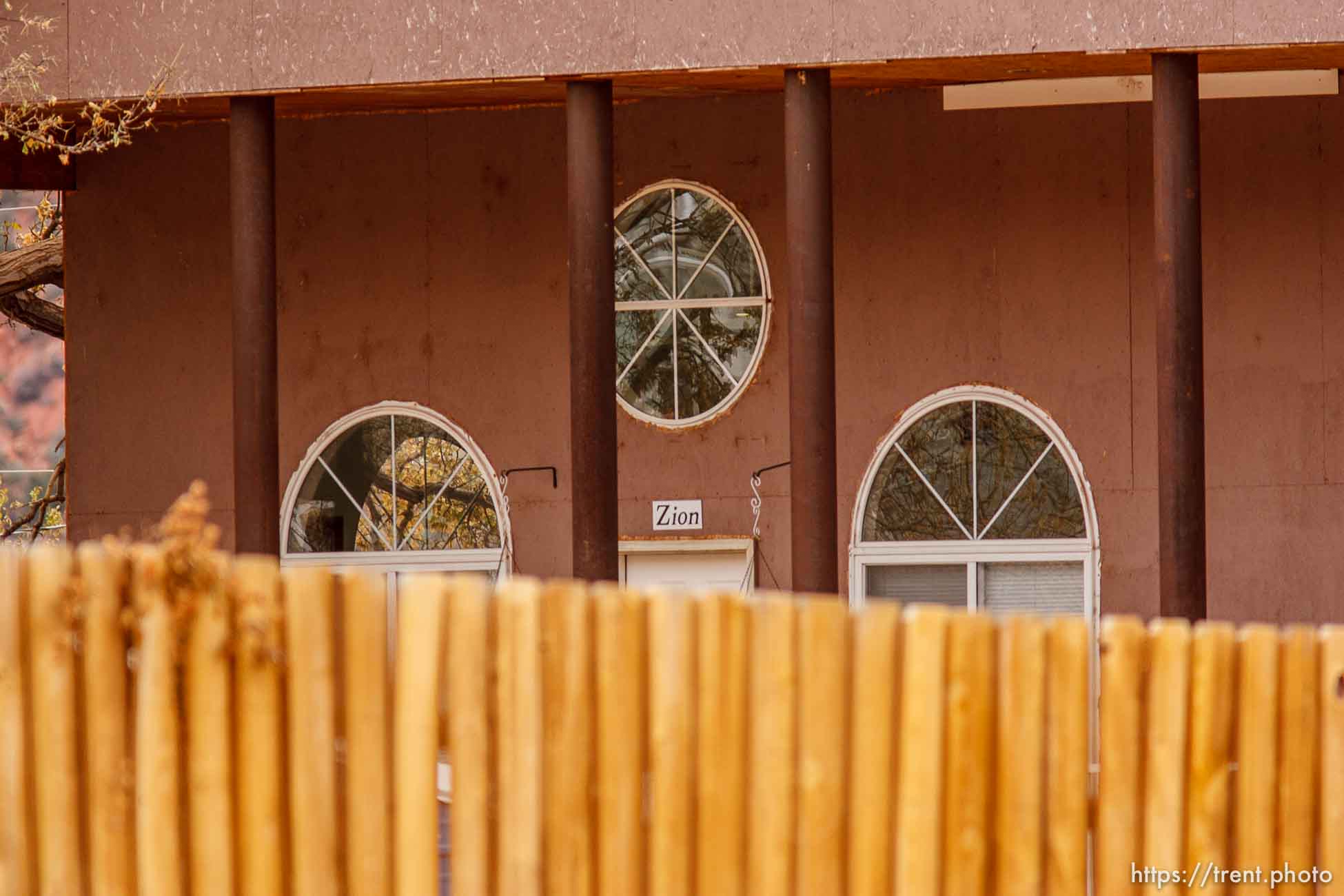 Zion sign over door, Friday November 30, 2012.