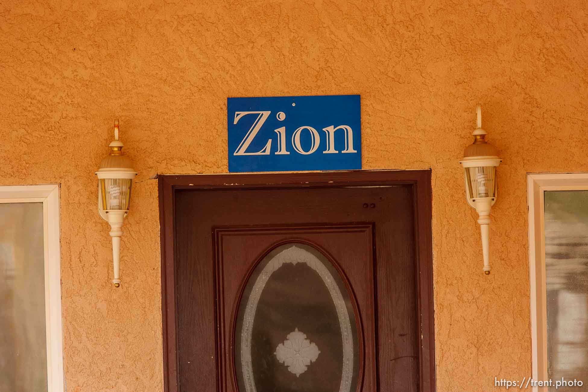 Zion sign over door, Friday November 30, 2012.