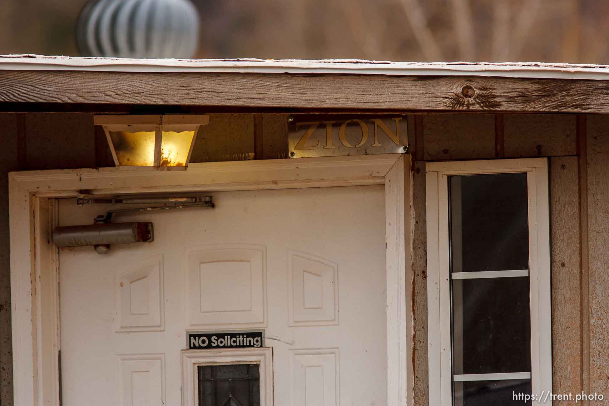 Zion sign over door, Friday November 30, 2012.