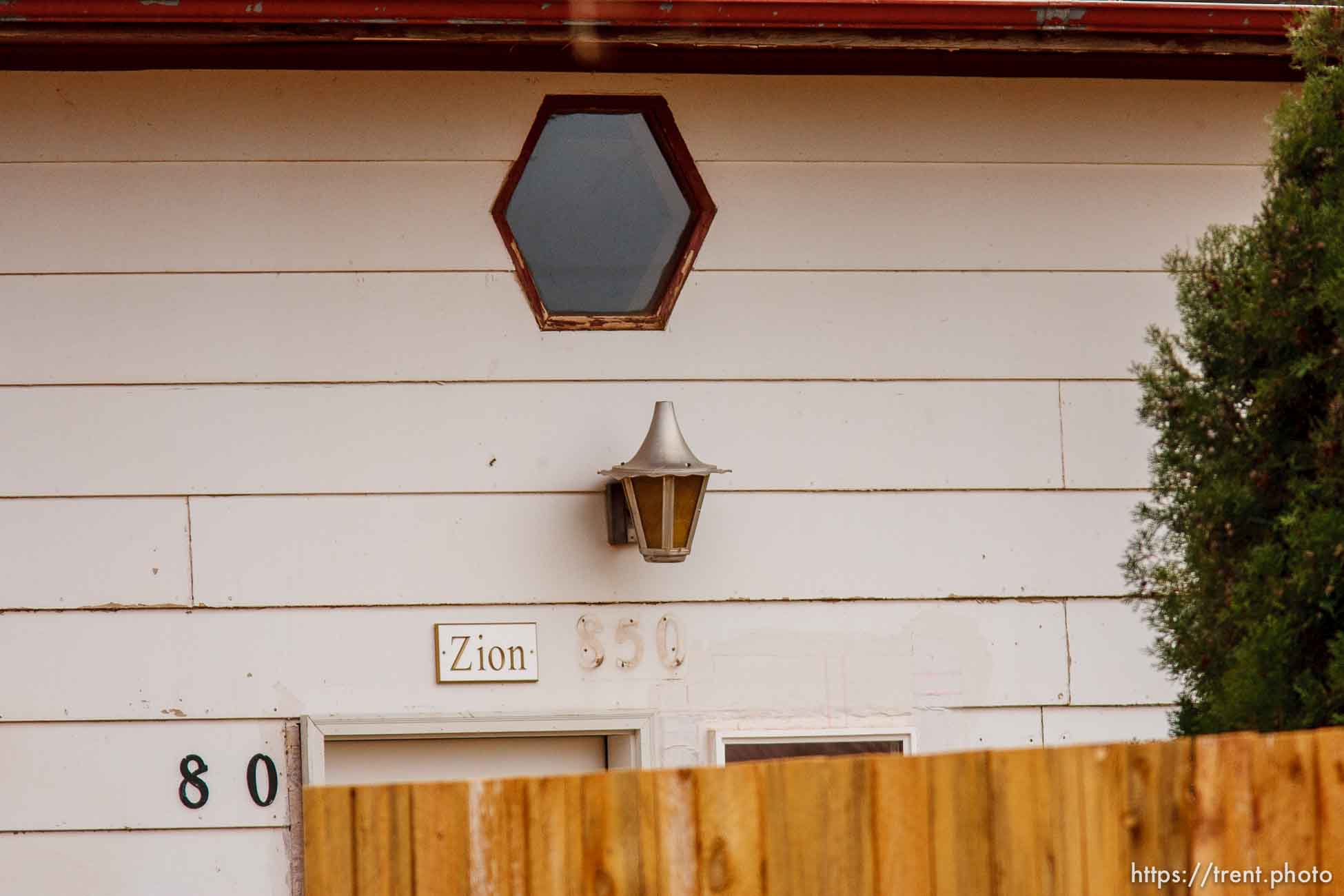 Zion sign over door, Friday November 30, 2012.