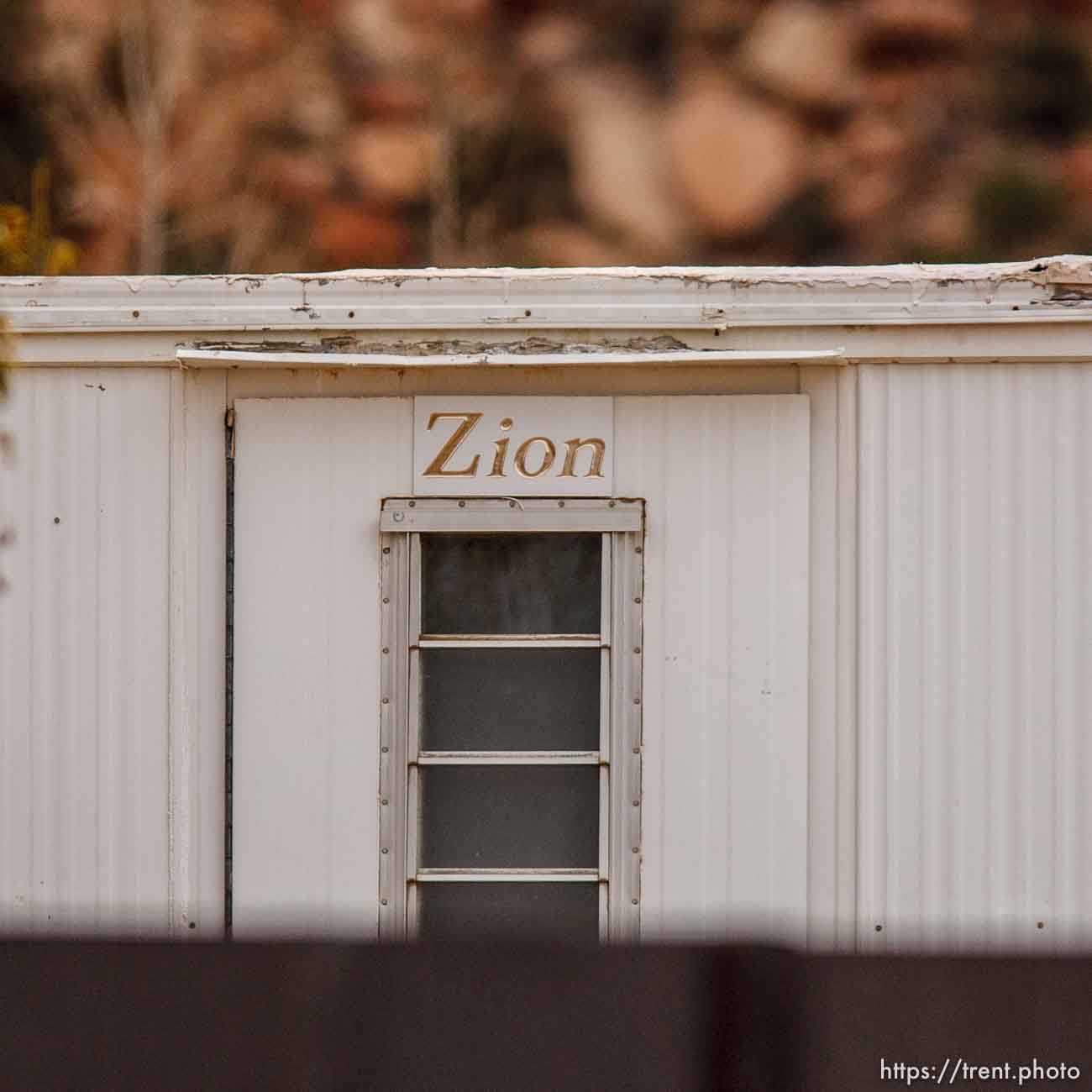 Zion sign over door, Friday November 30, 2012.