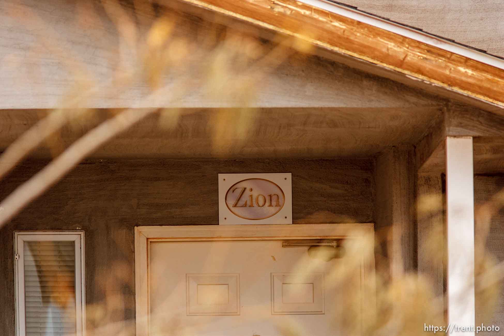 Zion sign over door, Friday November 30, 2012.