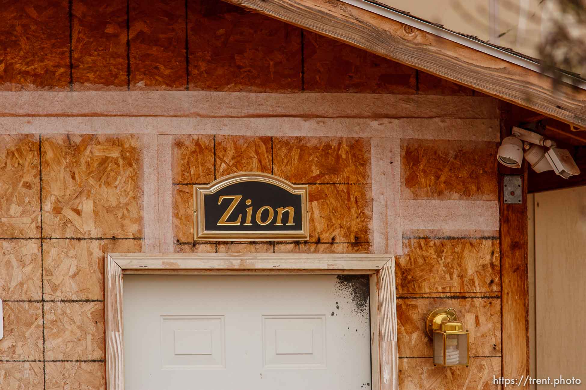 Zion sign over door, Friday November 30, 2012.