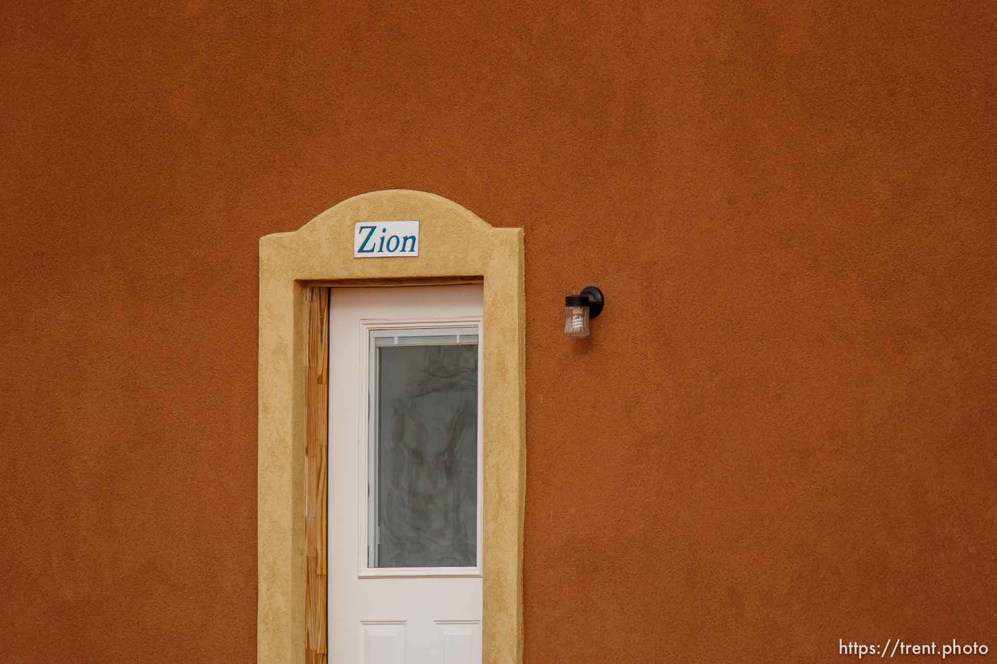 Zion sign over door, Friday November 30, 2012.