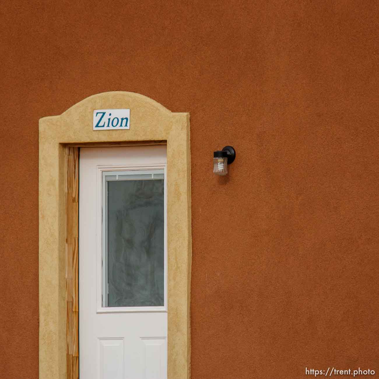 Zion sign over door, Friday November 30, 2012.