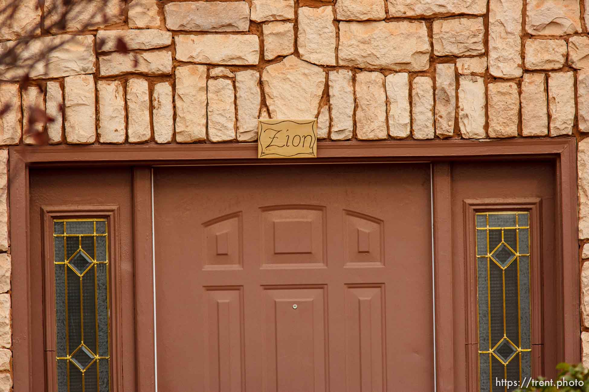 Zion sign over door, Friday November 30, 2012.