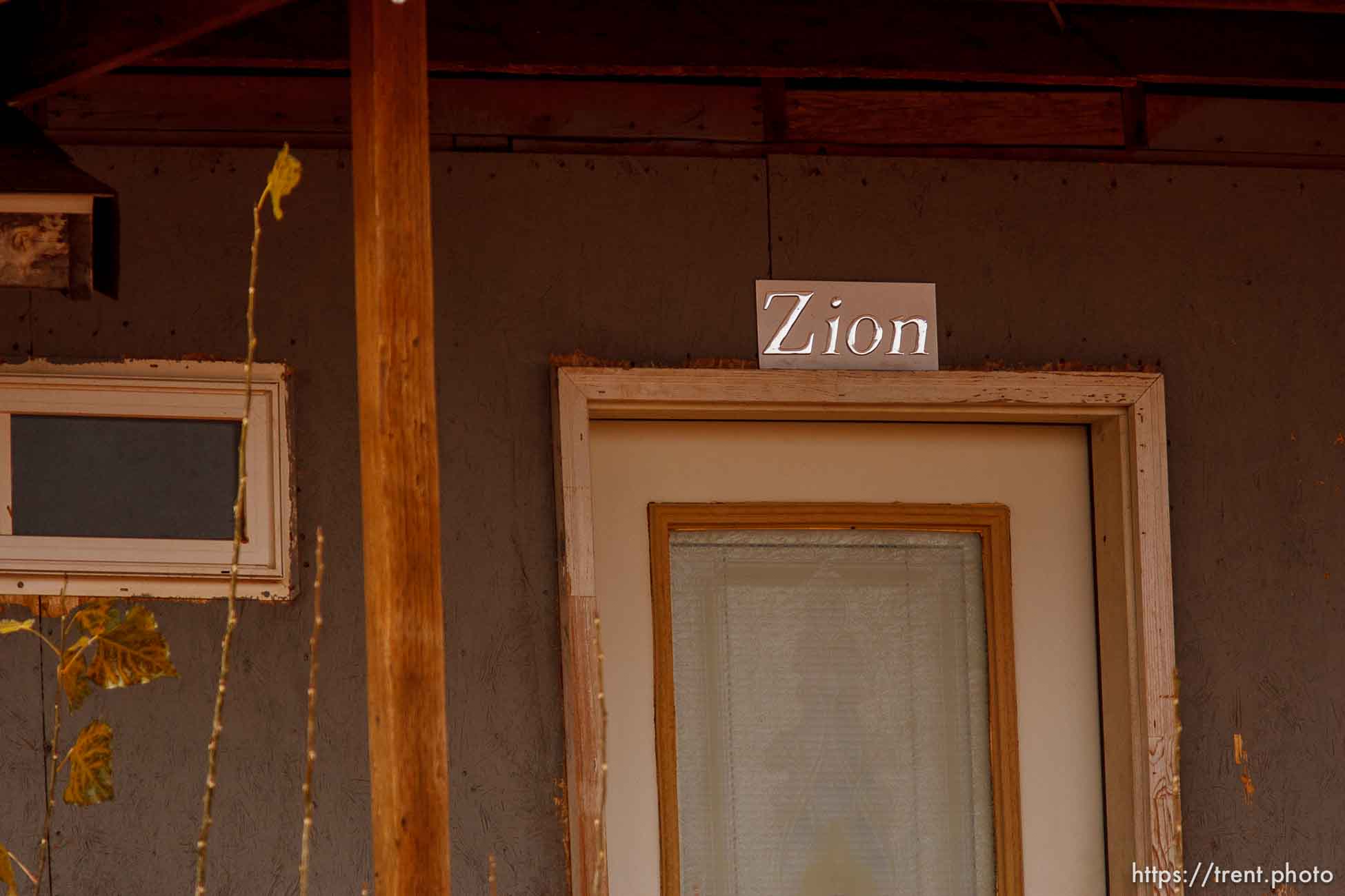 Zion sign over door, Friday November 30, 2012.