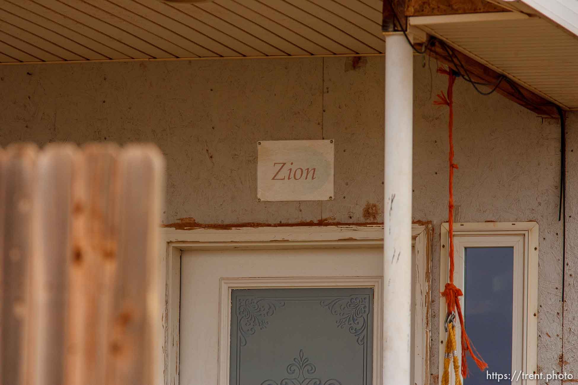 Zion sign over door, Friday November 30, 2012.