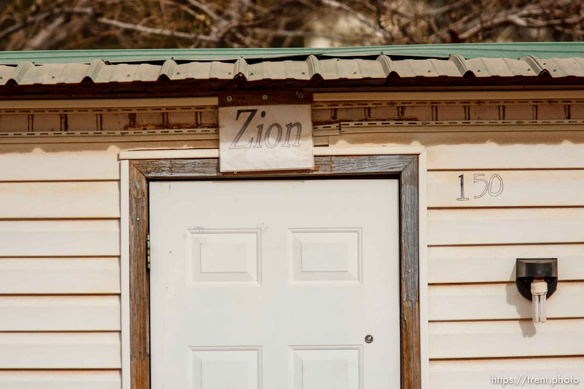 Zion sign over door, Friday November 30, 2012.