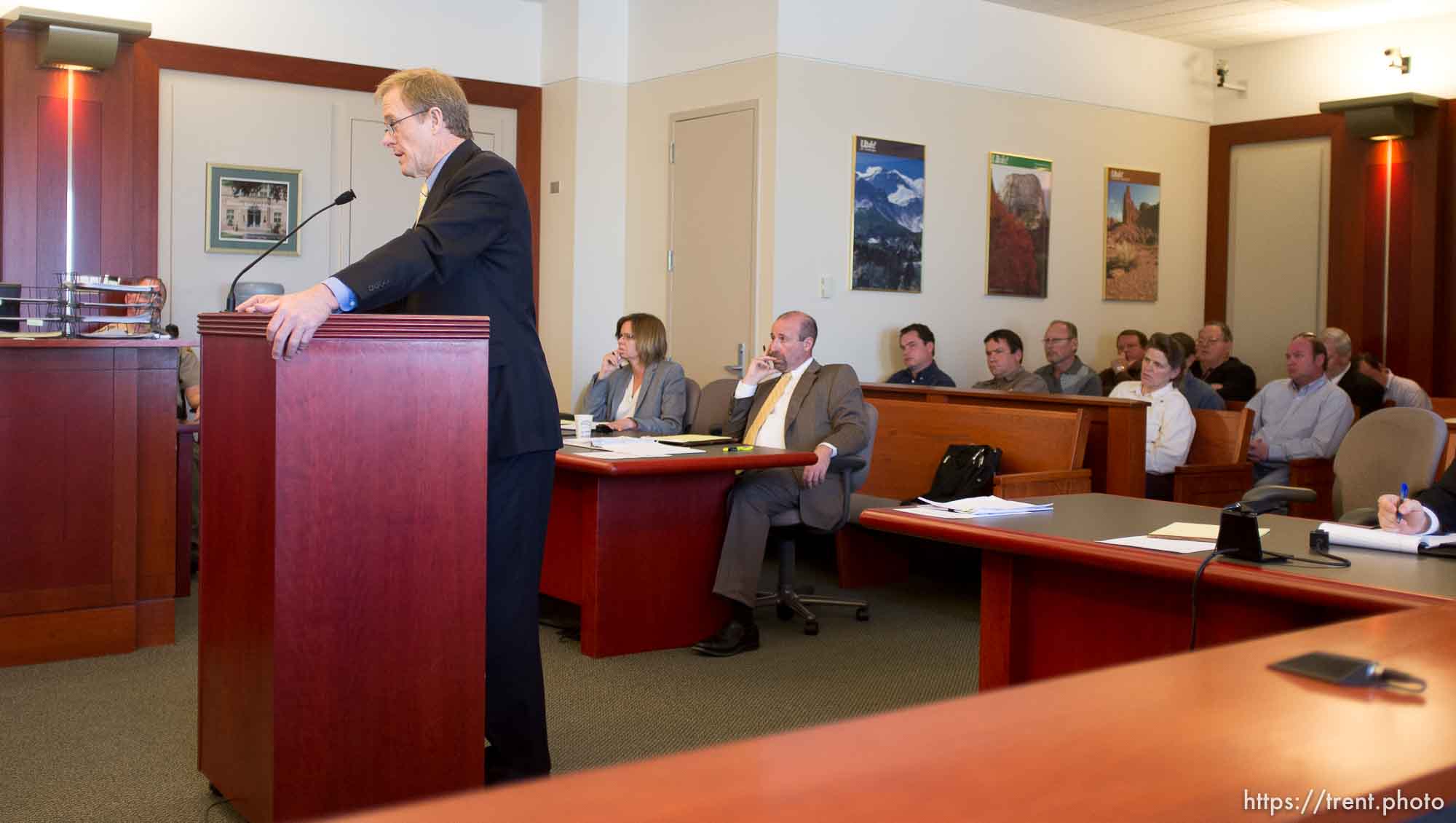 Trent Nelson  |  The Salt Lake Tribune
Attorney Jeffrey Shields speaks during a court hearing on the polygamous UEP land trust, Friday April 12, 2013 in Salt Lake City.