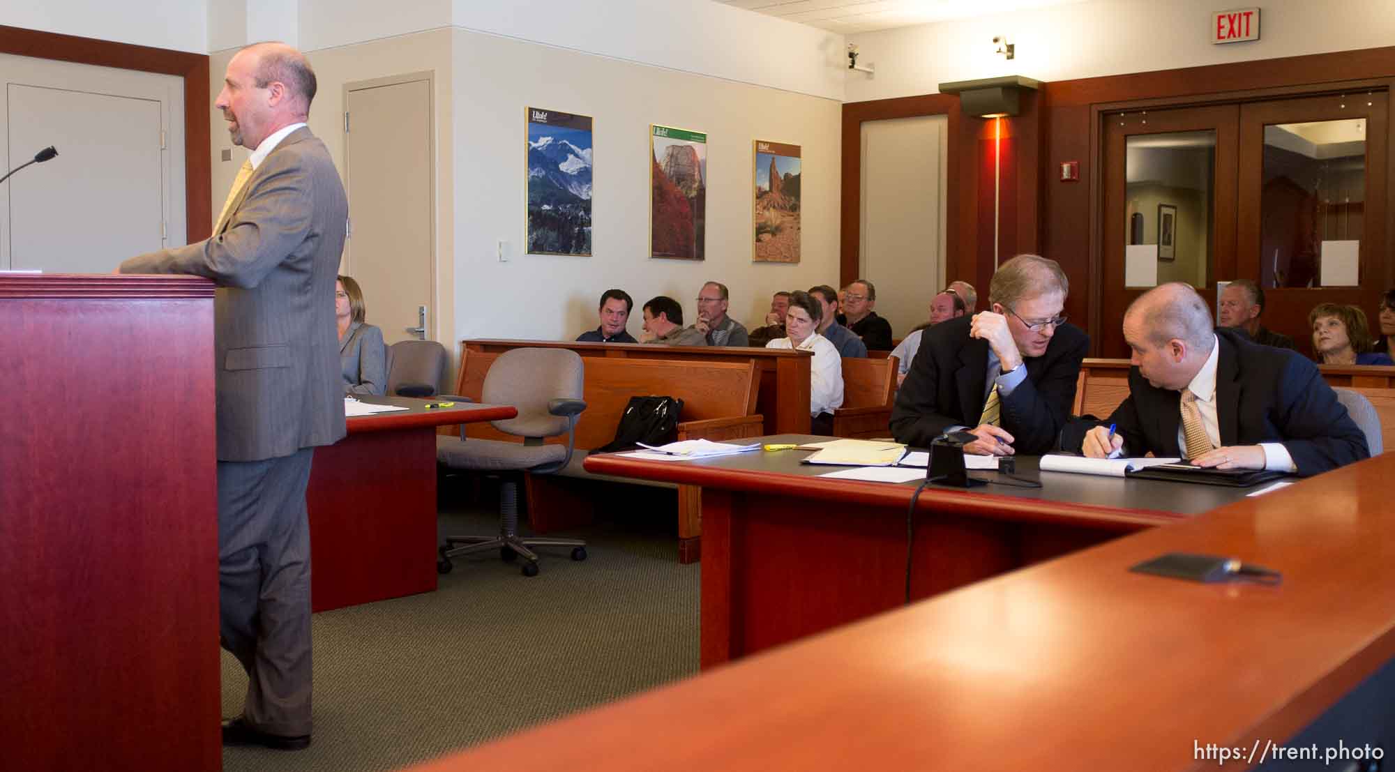 Trent Nelson  |  The Salt Lake Tribune
Assistant Attorney General David Wolf speaks during a court hearing on the polygamous UEP land trust, Friday April 12, 2013 in Salt Lake City.