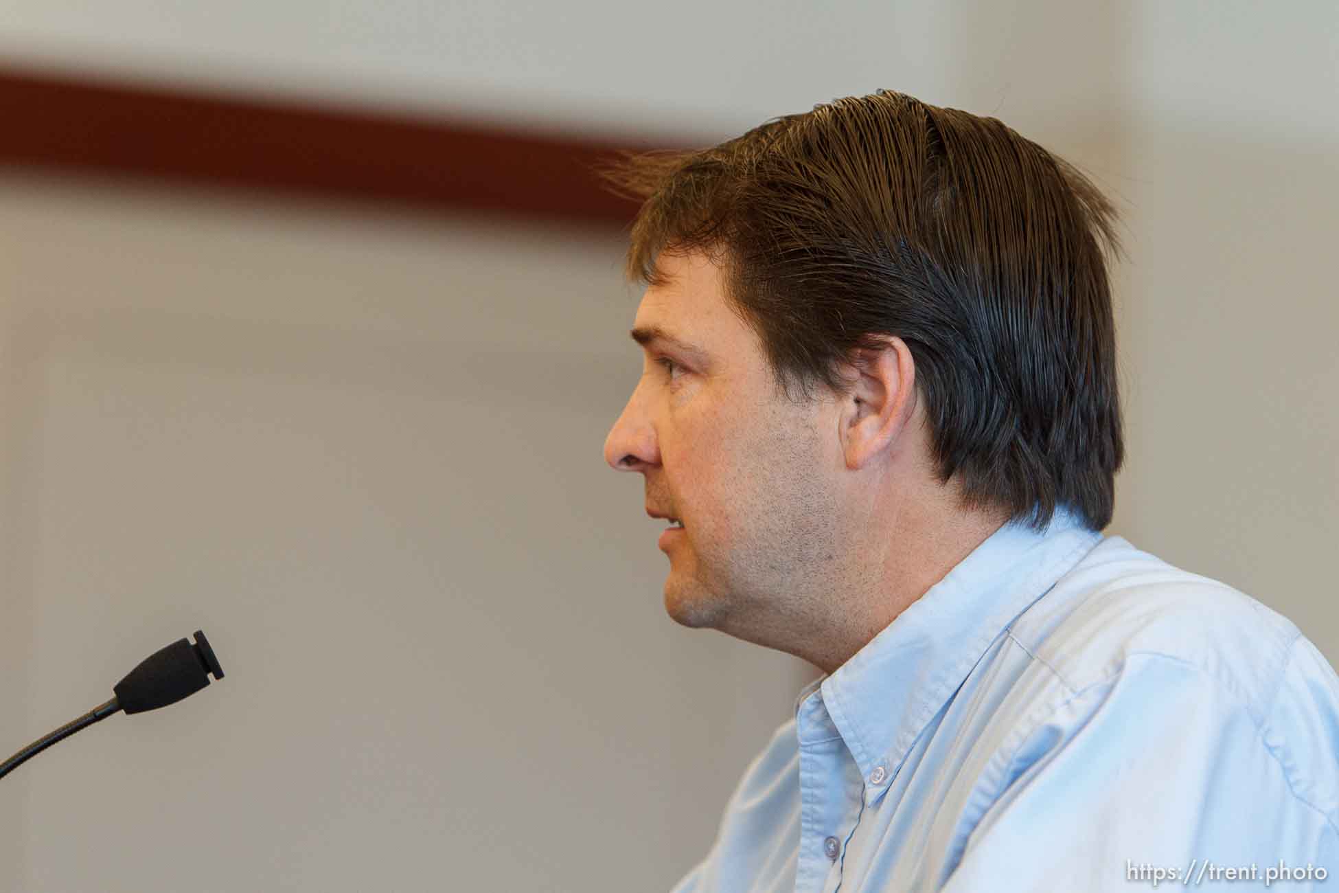 Trent Nelson  |  The Salt Lake Tribune
Leroy Stubbs speaks during a court hearing on the polygamous UEP land trust, Friday April 12, 2013 in Salt Lake City.