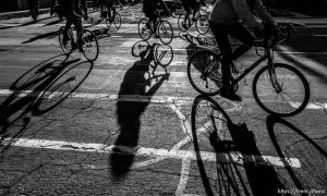 Trent Nelson  |  The Salt Lake Tribune
Cyclists on the annual Mayors' Bike to Work Day, Tuesday May 7, 2013 in Heber City.