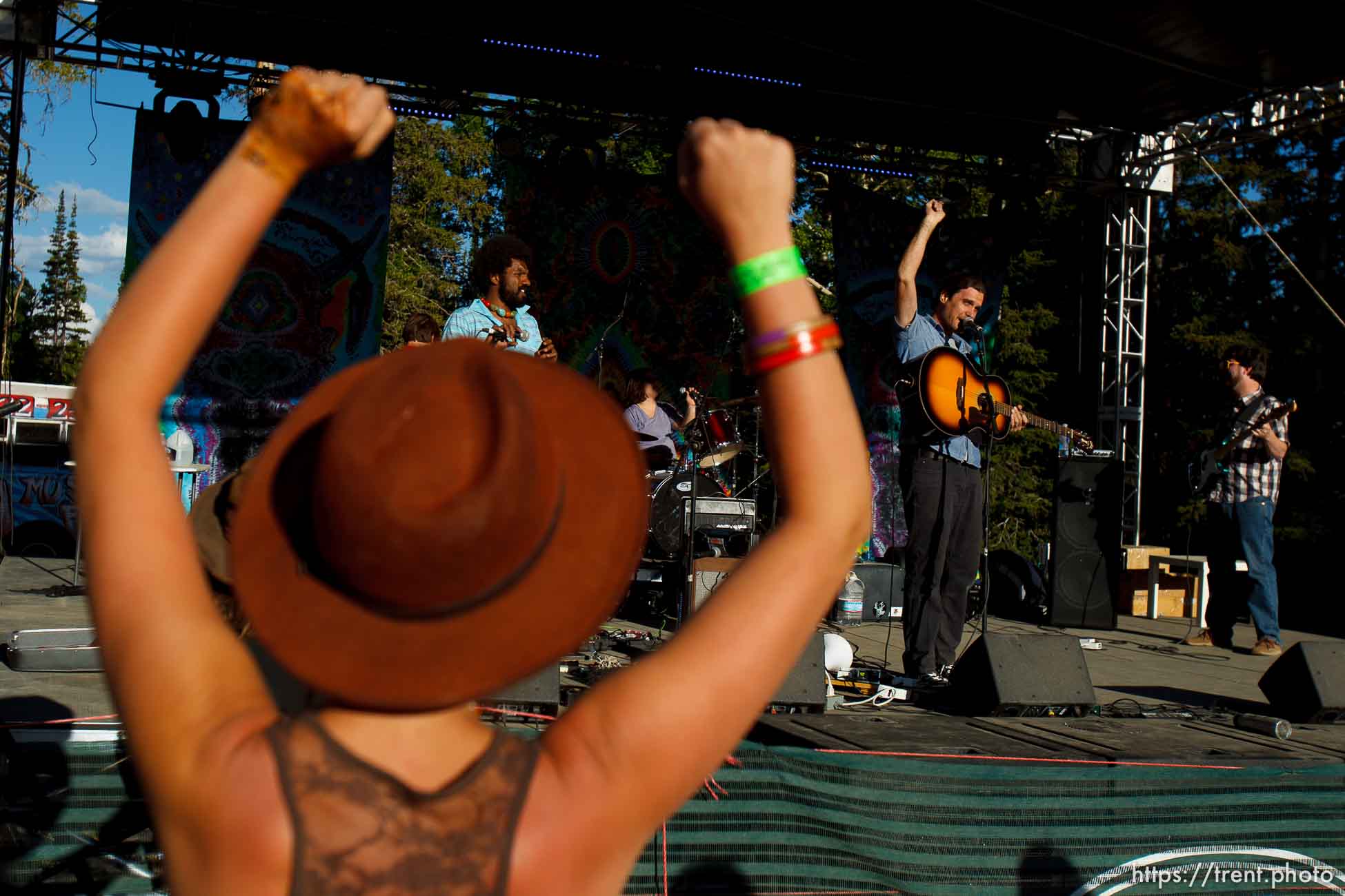 Trent Nelson  |  The Salt Lake Tribune
Fans cheer on The Heavy Guilt at the Roots of the Rocks music festival at the Eagle Point Ski Resort Saturday, June 15, 2013 east of Beaver.