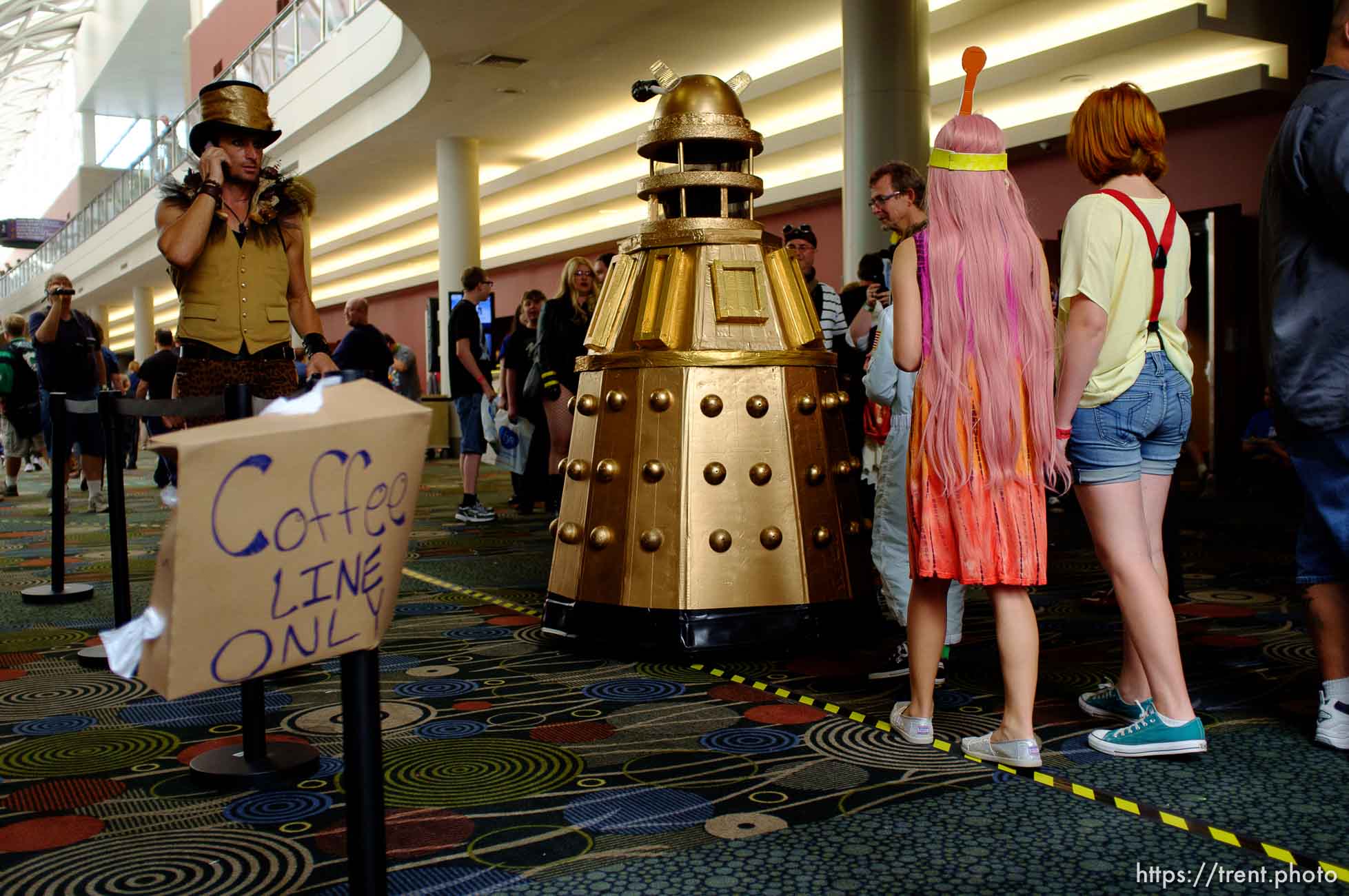 Trent Nelson  |  The Salt Lake Tribune
Izzy Neubecker, as a Dalek, walks past the coffee line at Salt Lake Comic Con in Salt Lake City Saturday, September 7, 2013.