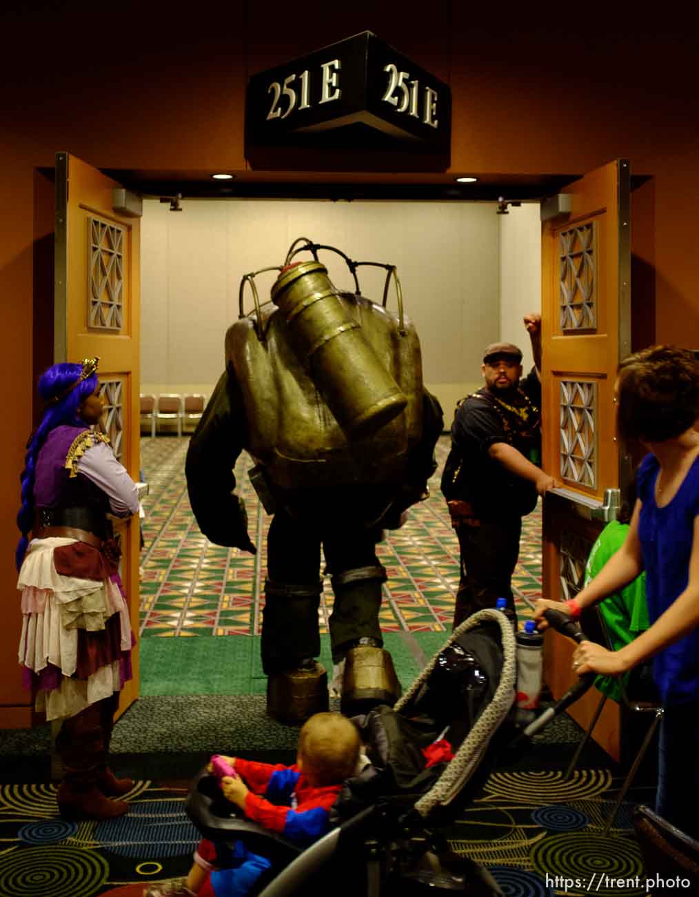 Trent Nelson  |  The Salt Lake Tribune
Big Daddy Chris Berry heading for cosplay judging at Salt Lake Comic Con in Salt Lake City Saturday, September 7, 2013.