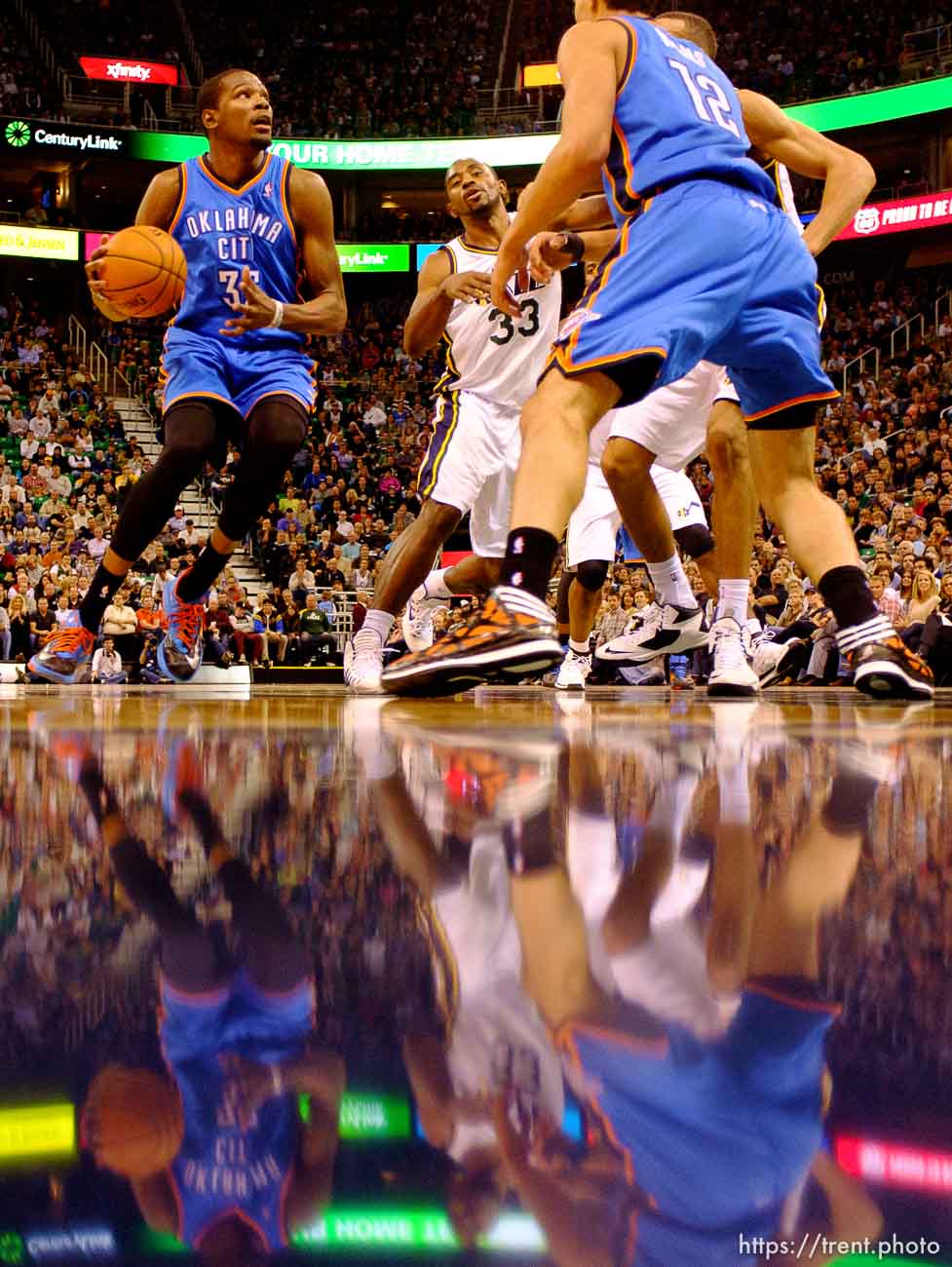 Trent Nelson  |  The Salt Lake Tribune
Oklahoma City Thunder forward Kevin Durant (35) drives to the basket as the Utah Jazz host the Oklahoma City Thunder, NBA Basketball at EnergySolutions Arena in Salt Lake City, Wednesday October 30, 2013.