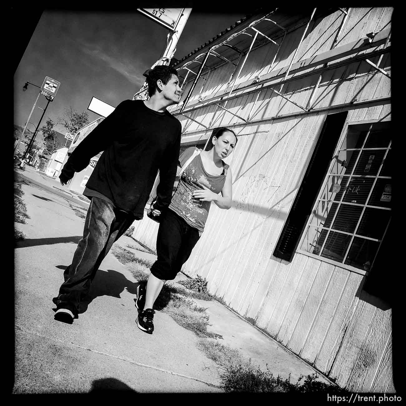 couple walking, along State Street, Monday October 21, 2013.