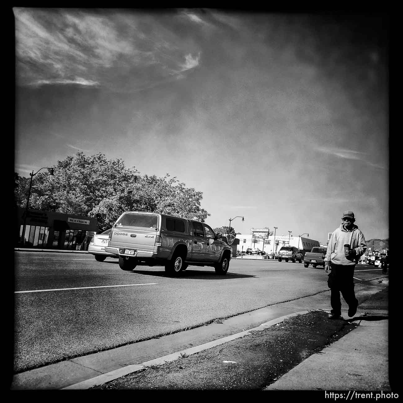 guy walking along State Street, Monday October 21, 2013.