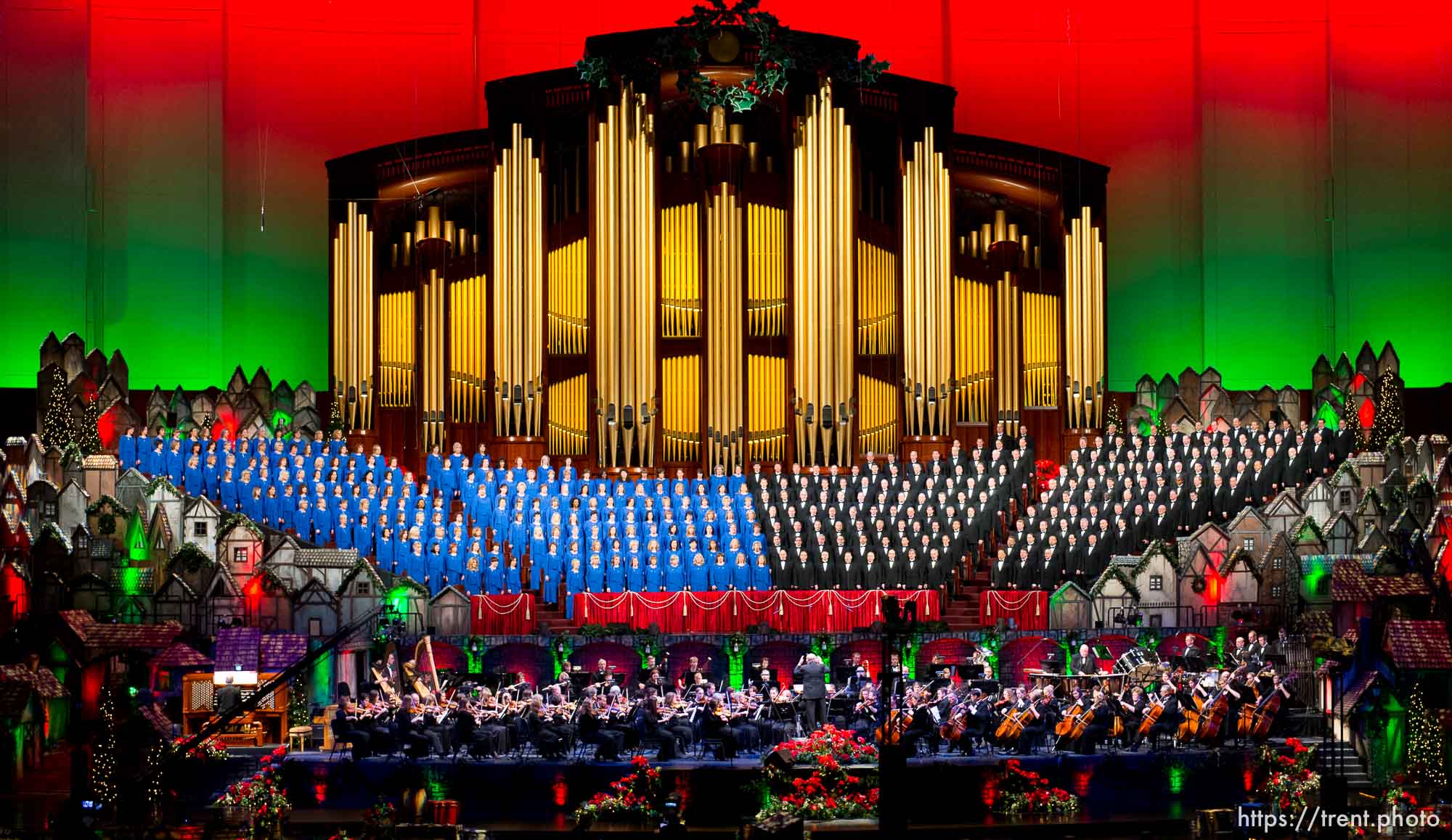 Trent Nelson  |  The Salt Lake Tribune
The Mormon Tabernacle Choir sings during a dress rehearsal of their Christmas concert with special guests Deborah Voigt and John Rhys-Davies Thursday December 12, 2013 at the LDS Conference Center in Salt Lake City.