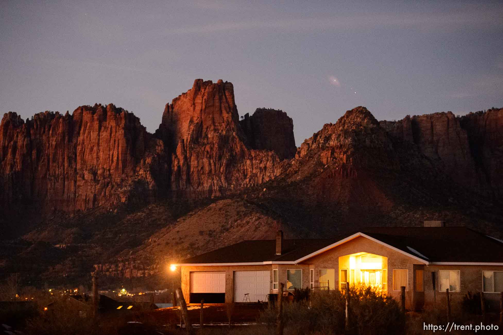 Trent Nelson  |  The Salt Lake Tribune
The sun sets over Hildale and Colorado City Saturday December 14, 2013.