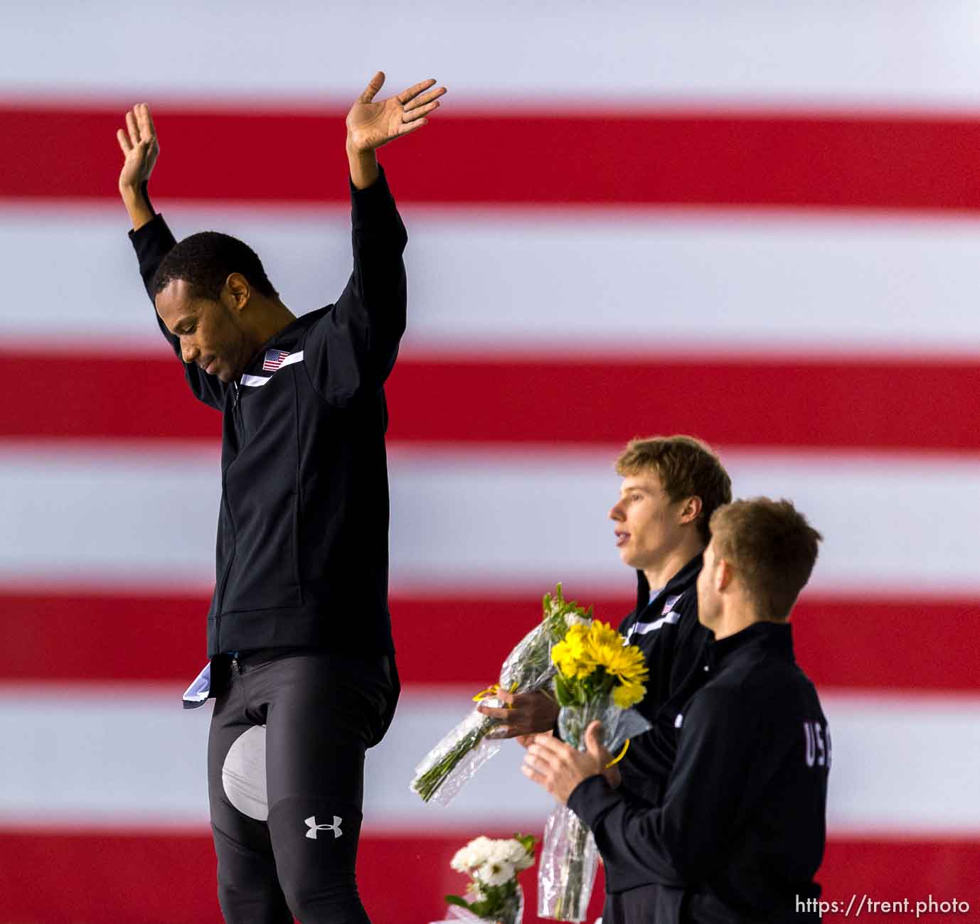 Trent Nelson  |  The Salt Lake Tribune
Shani Davis took first place in the Men's 1000 meter at the U.S. Olympic Time Trials, long track speedskating at the Olympic Oval in Kearns, Sunday December 29, 2013.