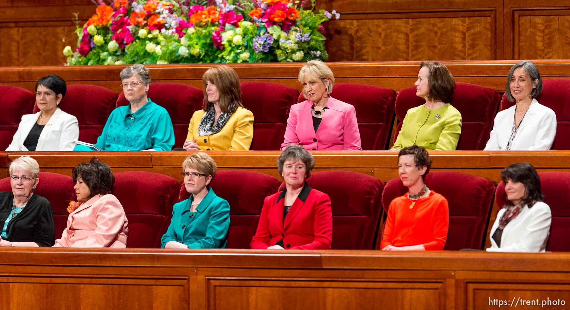 Trent Nelson  |  The Salt Lake Tribune
Female church officers in the Conference Center for the LDS General Women's Meeting in Salt Lake City, Saturday March 29, 2014. For the first time ever for Young Women and Relief Society and Primary will meet altogether, with every LDS female 8 and up invited.