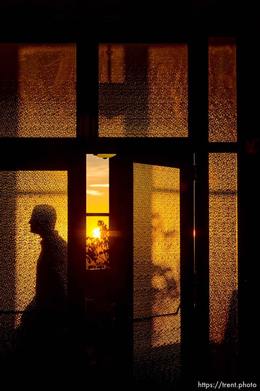 The sun sets on the final night of the 2014 legislative session at the State Capitol Building in Salt Lake City, Thursday, March 13, 2014.