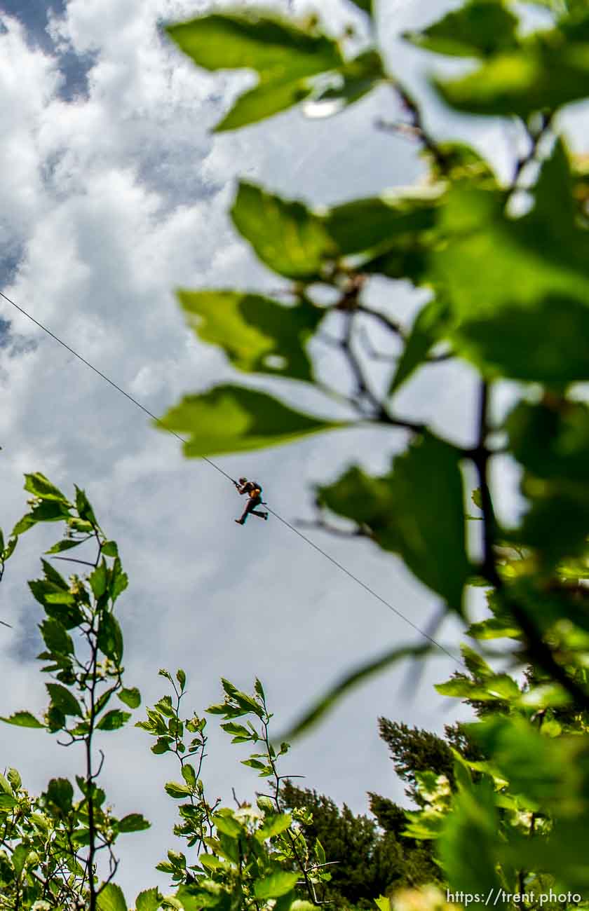 Trent Nelson  |  The Salt Lake Tribune
A rider at Max Zipline, in Provo Canyon, Saturday May 31, 2014.