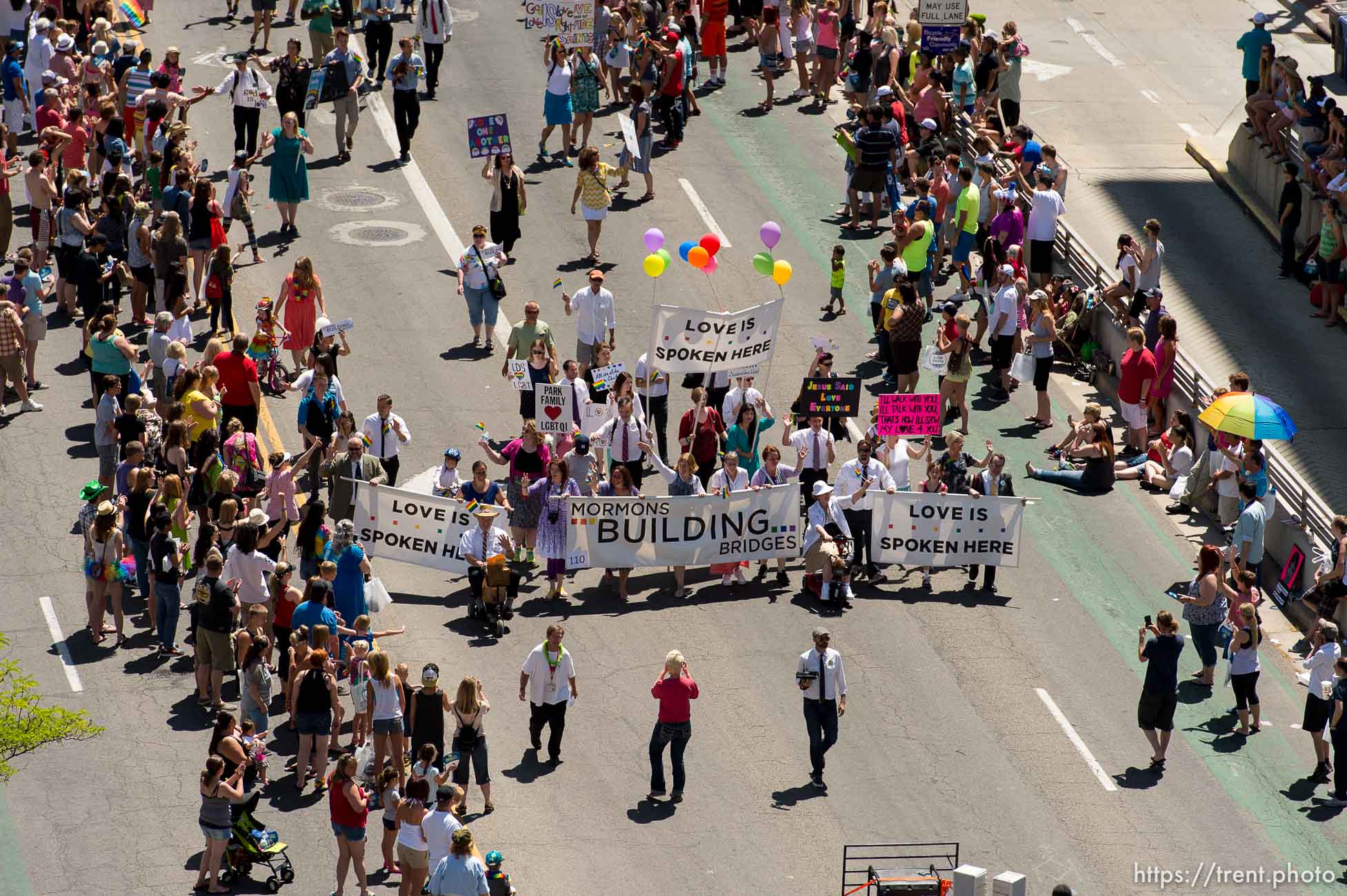 Trent Nelson  |  The Salt Lake Tribune
Pride parade, Sunday June 8, 2014. mormons building bridges