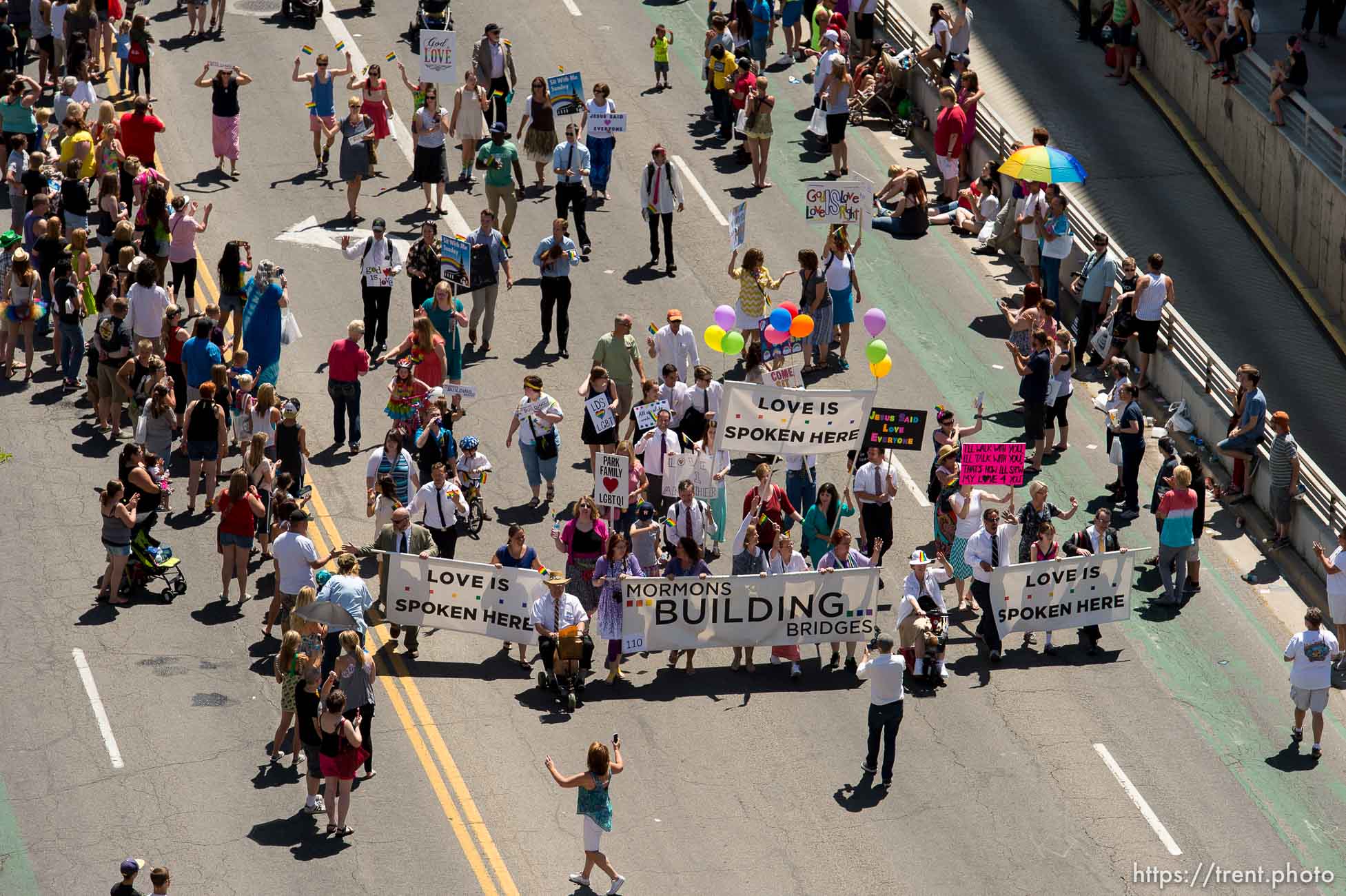 Trent Nelson  |  The Salt Lake Tribune
Pride parade, Sunday June 8, 2014. mormons building bridges