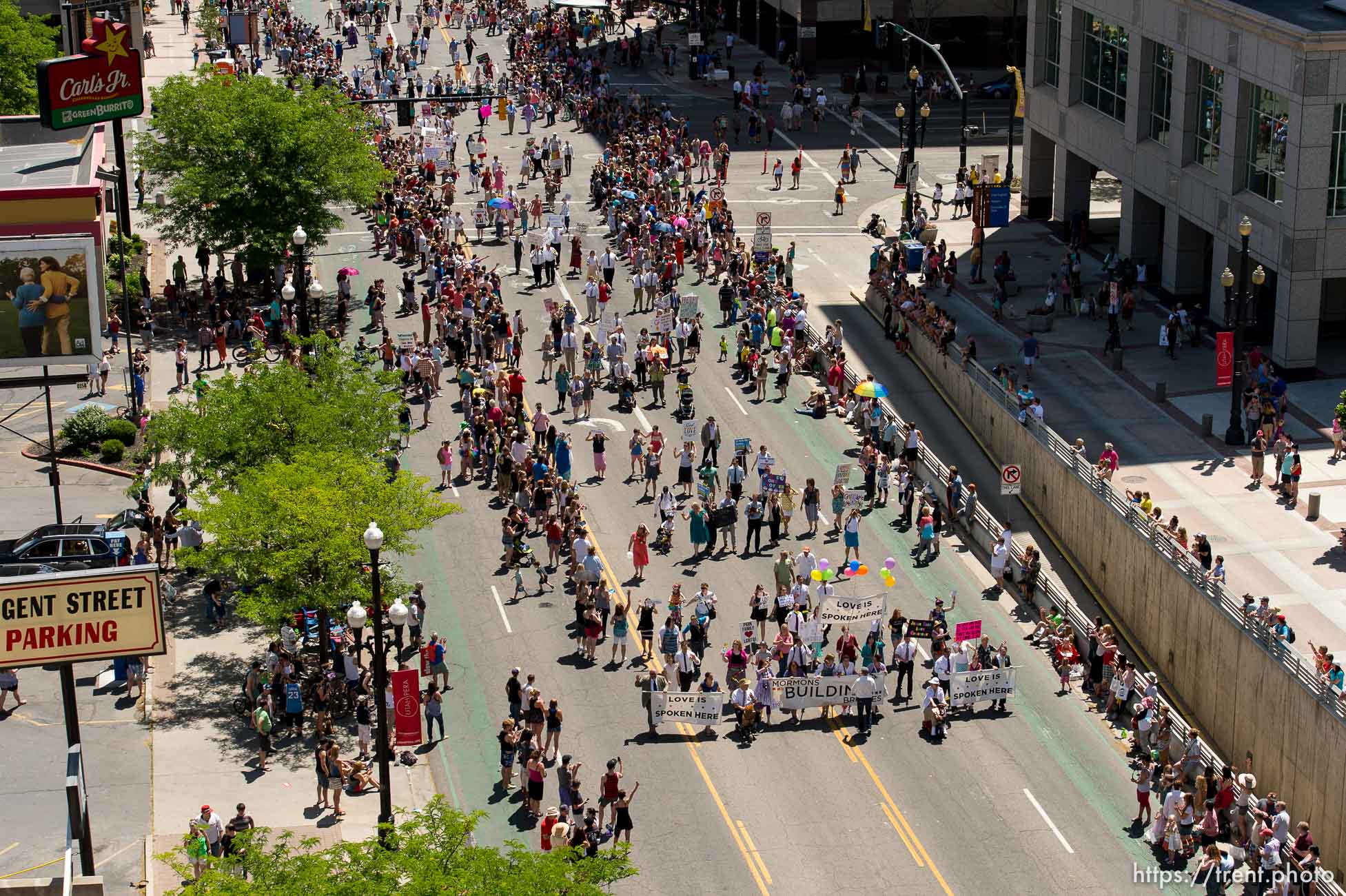 Trent Nelson  |  The Salt Lake Tribune
Pride parade, Sunday June 8, 2014. mormons building bridges