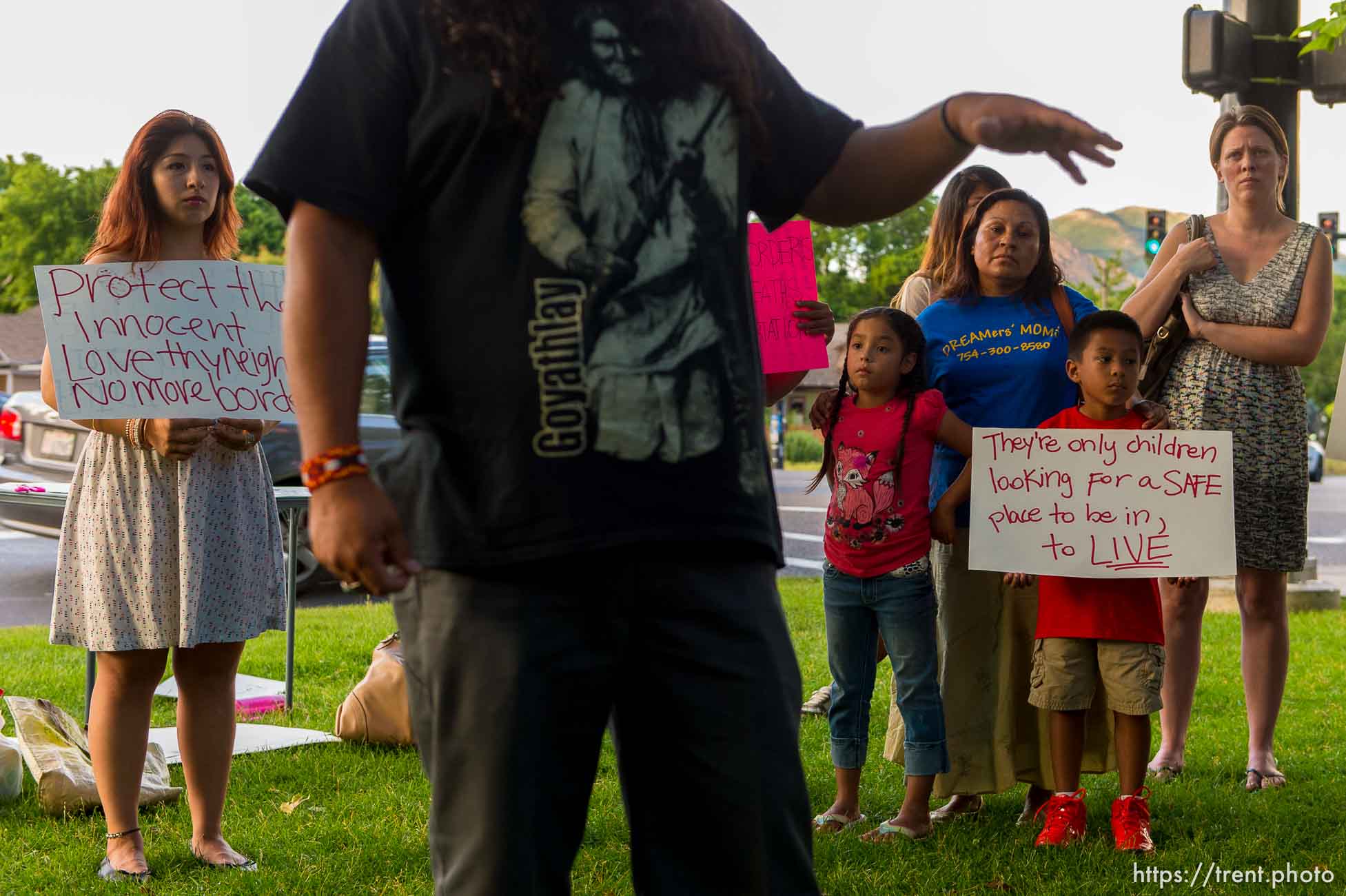 Trent Nelson  |  The Salt Lake Tribune
A vigil at in Liberty Park in Salt Lake City, Wednesday July 9, 2014,  against any deportation of unaccompanied migrant children being held in large numbers at the border.