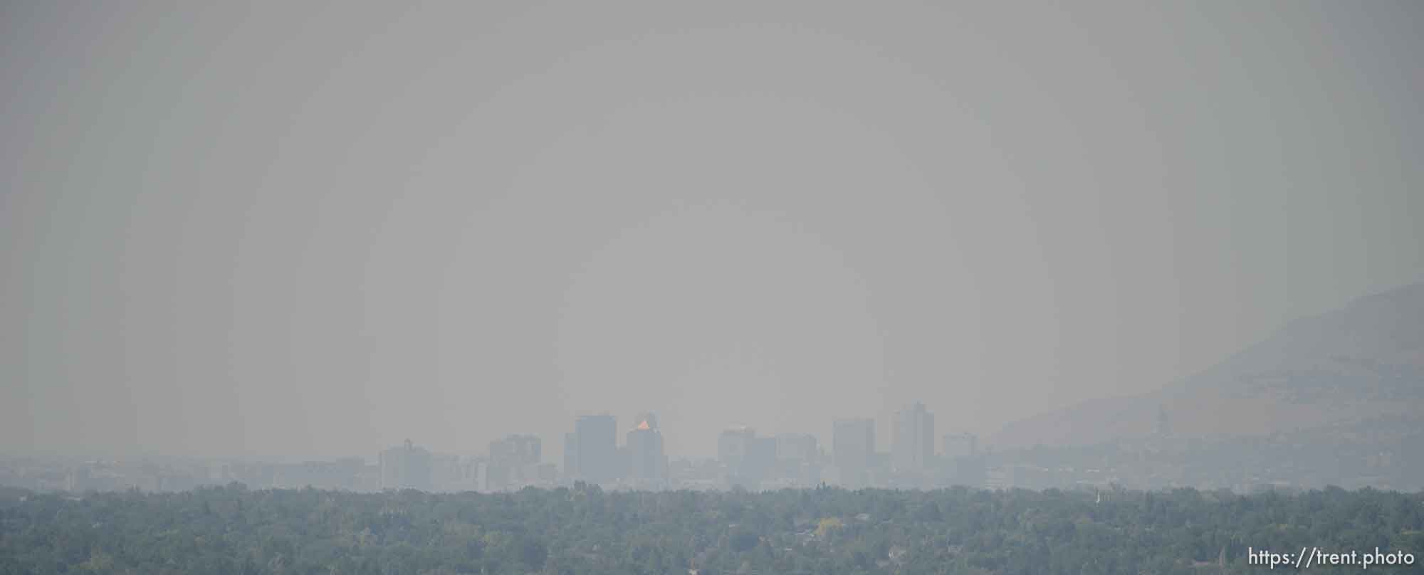 Trent Nelson  |  The Salt Lake Tribune
Haze fills the Salt Lake Valley, Thursday July 17, 2014.