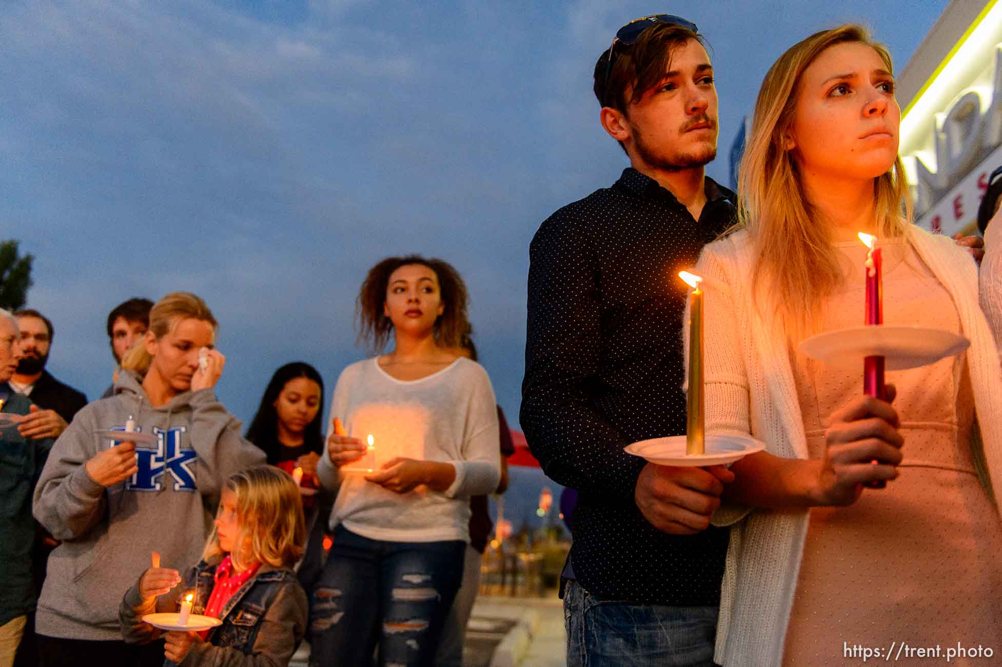 Trent Nelson  |  The Salt Lake Tribune
Candles are lit at a candlelight vigil Sunday September 14, 2014 for Darrien Hunt, who was shot and killed by Saratoga Springs police.