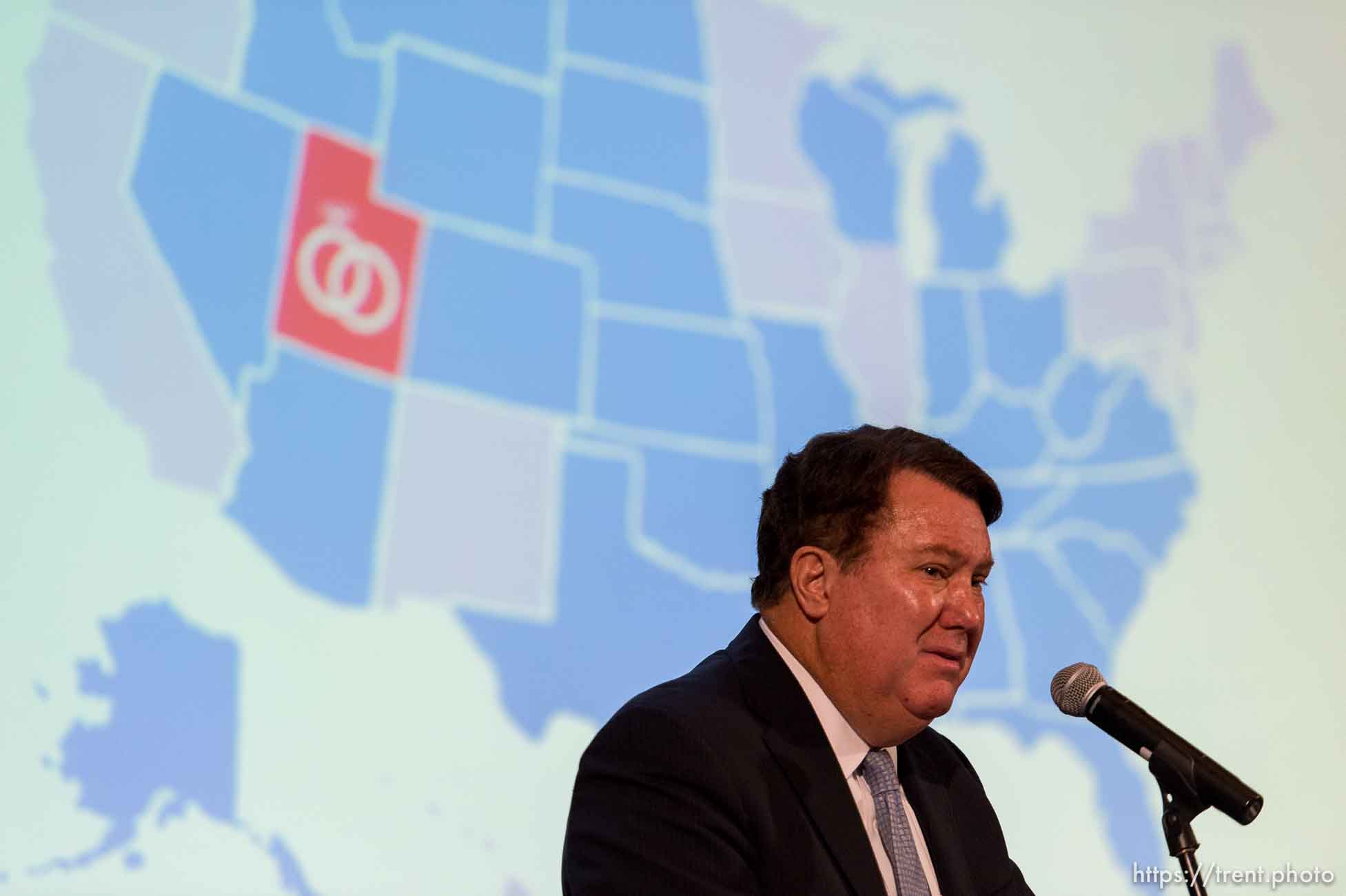 Trent Nelson  |  The Salt Lake Tribune
Rep. LaVar Christensen speaks to traditional marriage supporters who filled the Capitol Rotunda during a rally in Salt Lake City, Thursday September 18, 2014.