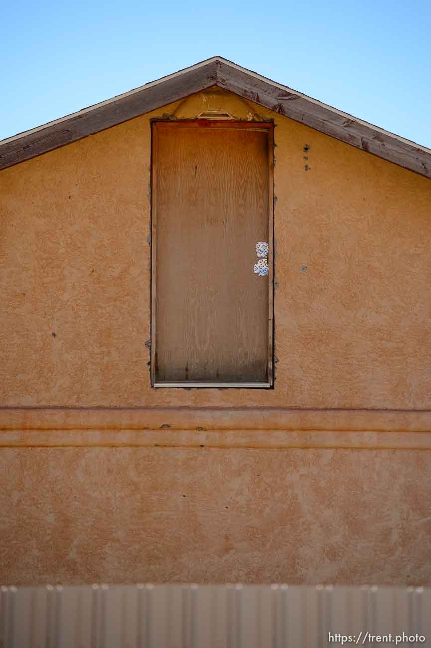 Trent Nelson  |  The Salt Lake Tribune
door on second floor, no landing, in Hildale/Colorado City, Thursday September 25, 2014.