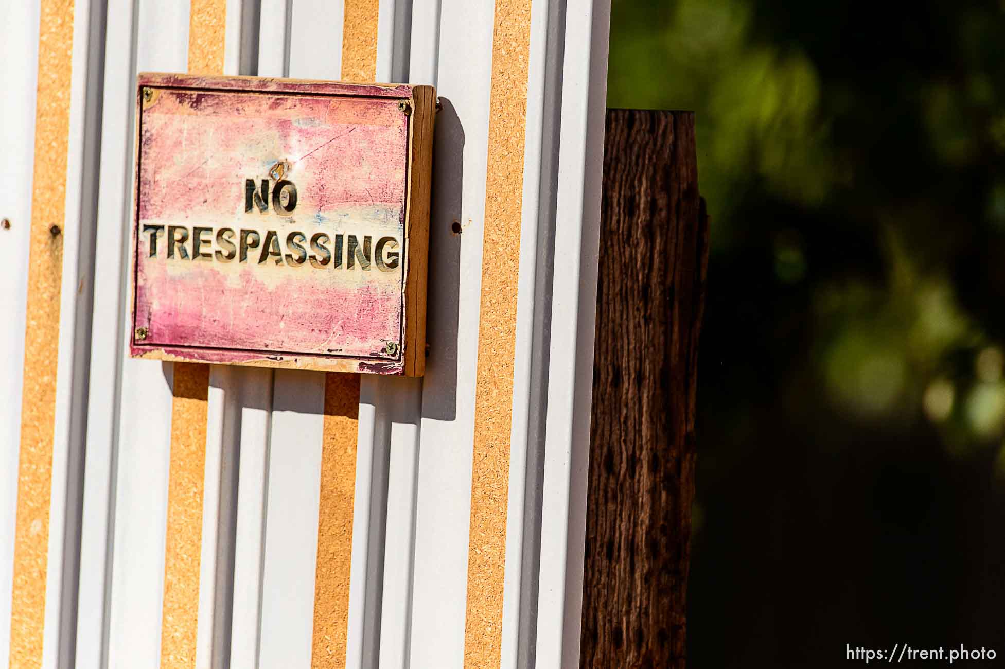 Trent Nelson  |  The Salt Lake Tribune
A sign reading no trespassing on a wall in Hildale, Thursday September 25, 2014.