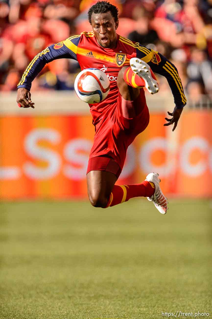 Trent Nelson  |  The Salt Lake Tribune
Real Salt Lake defender Abdoulie Mansally (29) brings in the ball as Real Salt Lake hosts Toronto FC at Rio Tinto Stadium in Sandy, Sunday March 29, 2015.