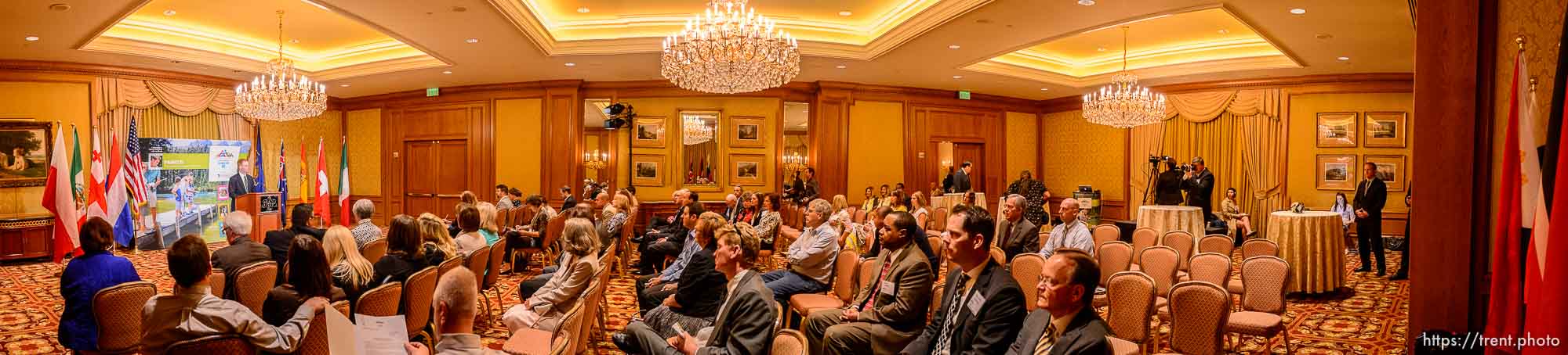 Trent Nelson  |  The Salt Lake Tribune
Stanford Swim, Chairman of the Sutherland Institute, speaks as the World Congress of Families IX hold a press conference at the Grand America Hotel in Salt Lake City, Tuesday May 12, 2015 to talk about their upcoming October conference.