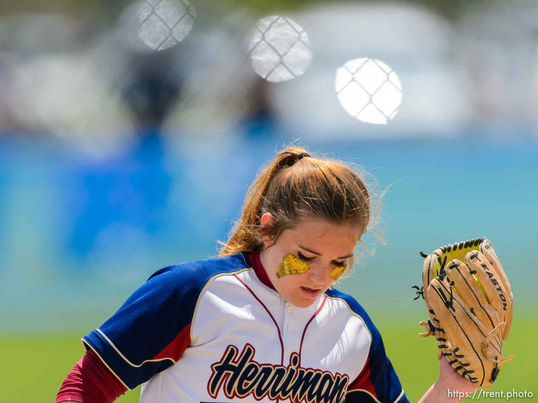 Trent Nelson  |  The Salt Lake Tribune
Herriman pitcher Bryce Taylor (18). Herriman vs. Copper Hills High School softball, in West Valley City, Thursday May 21, 2015.