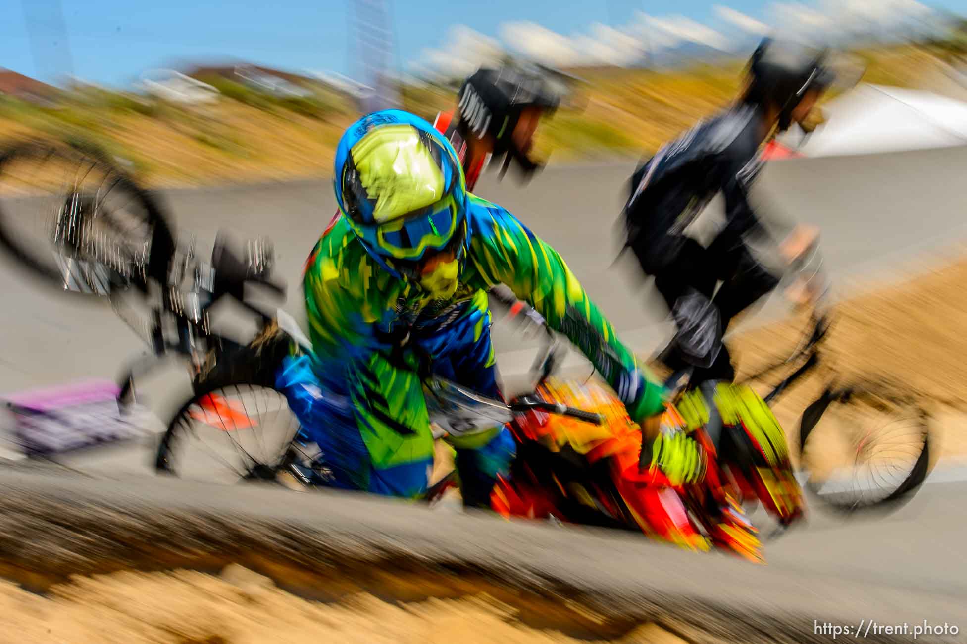 Trent Nelson  |  The Salt Lake Tribune
Riders crash in the expert class at the U.S. BMX National Series at Rad Canyon BMX in South Jordan, Saturday June 13, 2015.