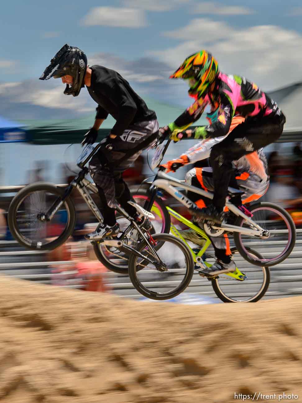 Trent Nelson  |  The Salt Lake Tribune
Riders at the U.S. BMX National Series at Rad Canyon BMX in South Jordan, Saturday June 13, 2015.