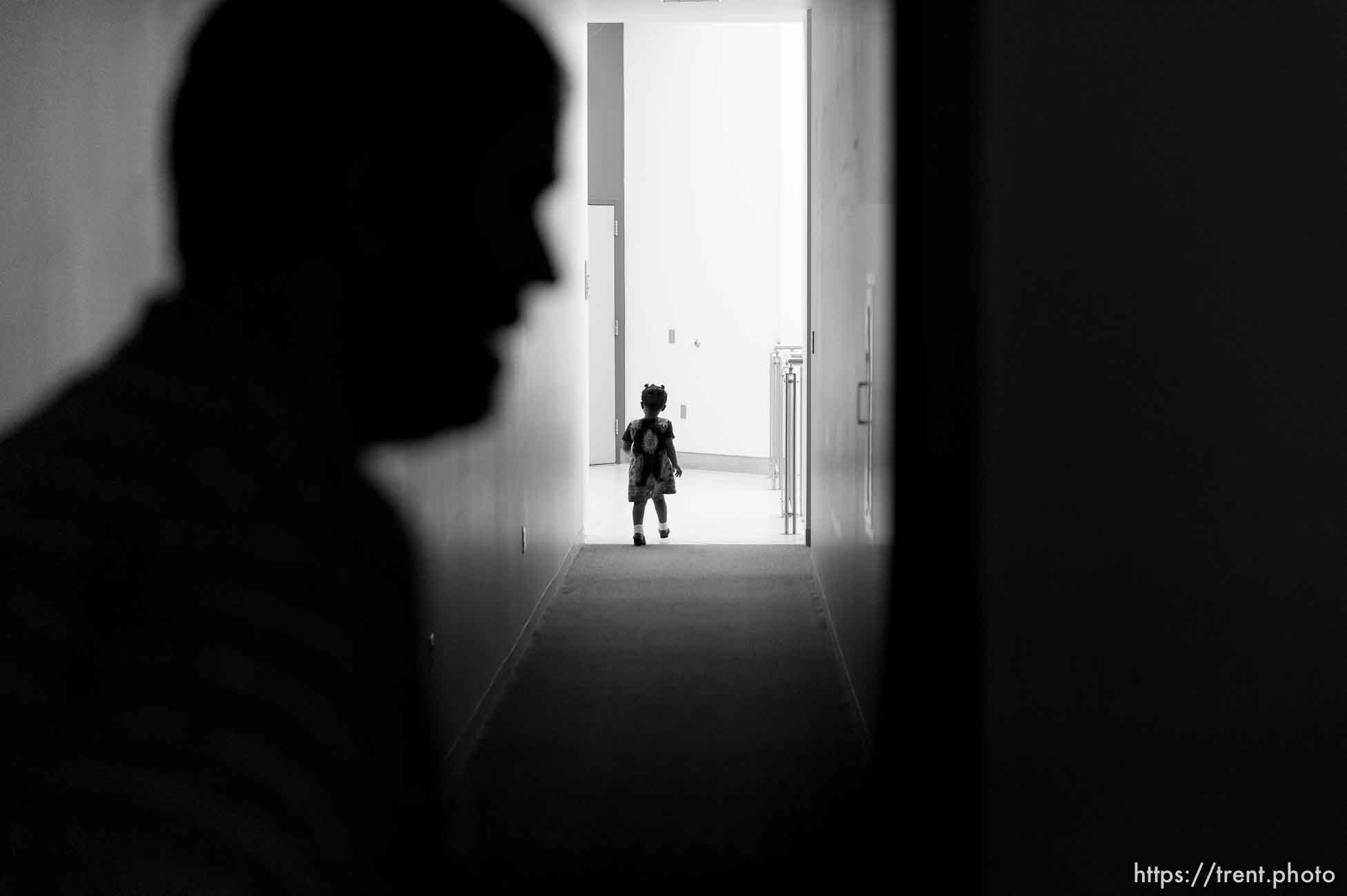 Trent Nelson  |  The Salt Lake Tribune
Jared Larkin with his adopted daughter, London, at Westminster College, Tuesday June 2, 2015.